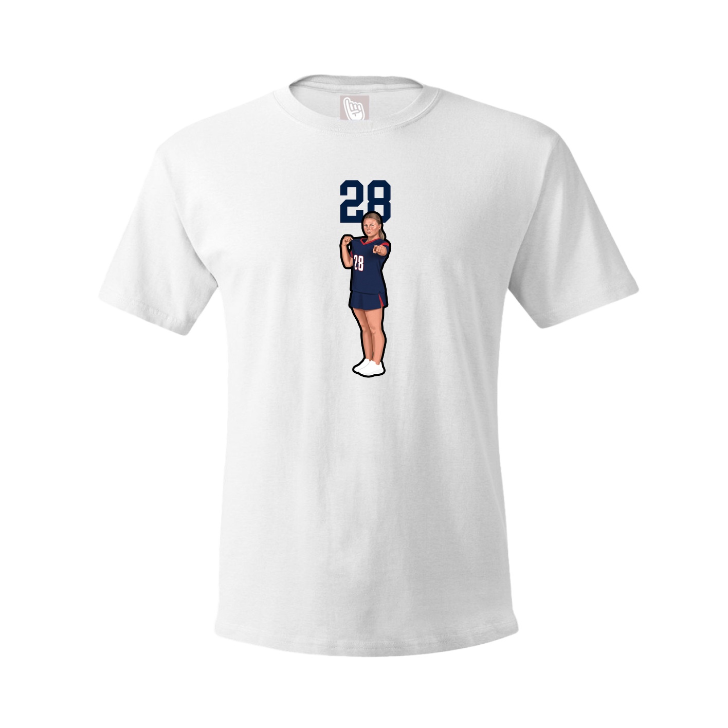 Youth Tee — Number Top in White