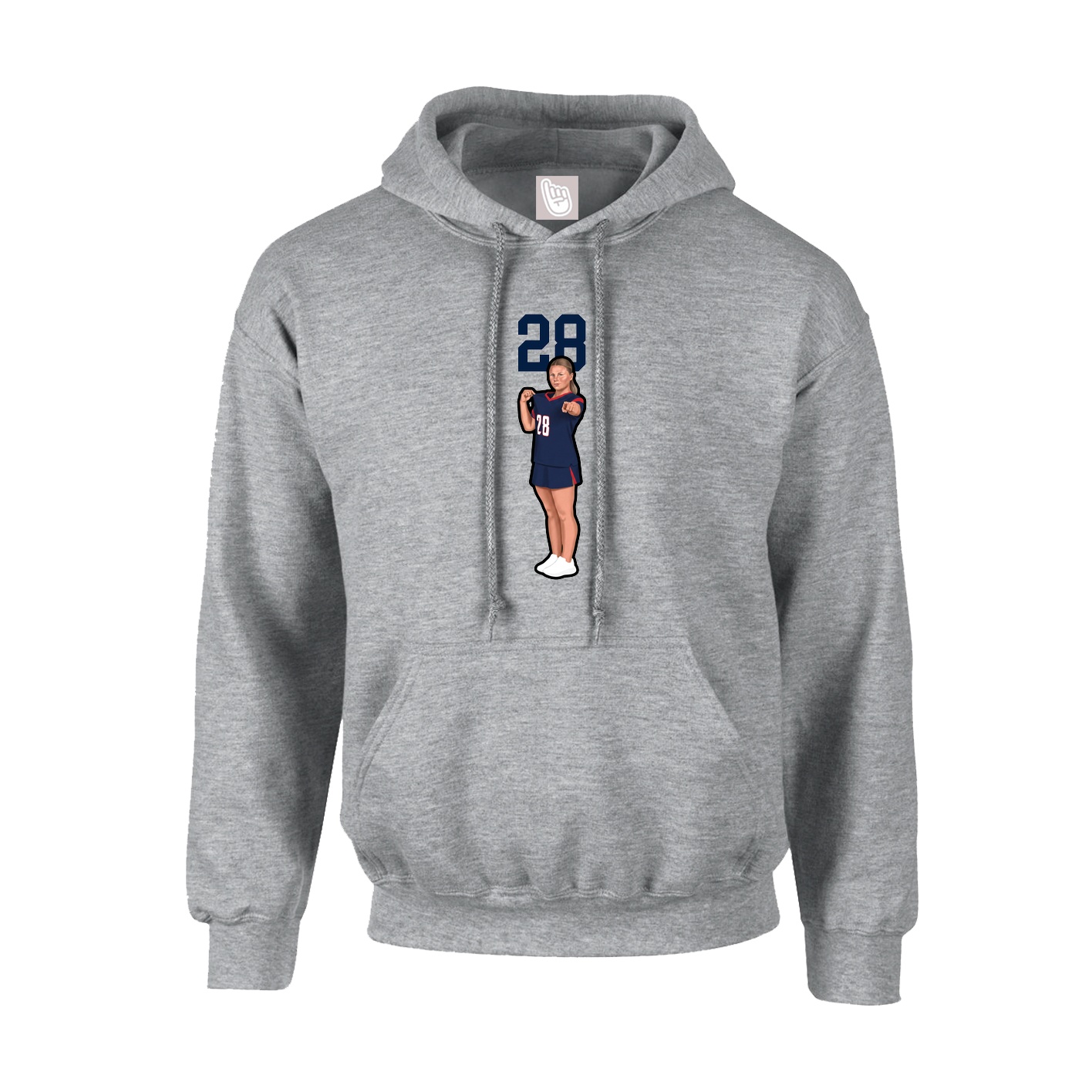 Hoodie — Number Top in Grey