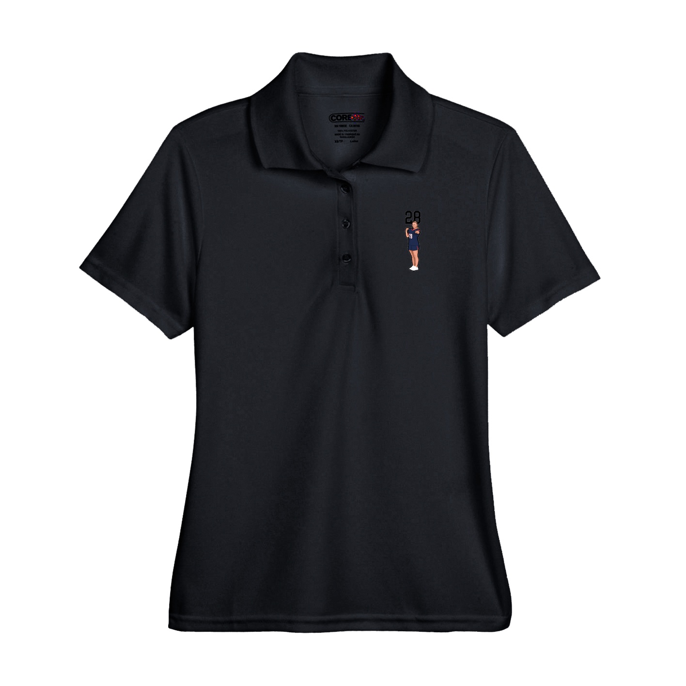 Performance Polo — Number Top in Black