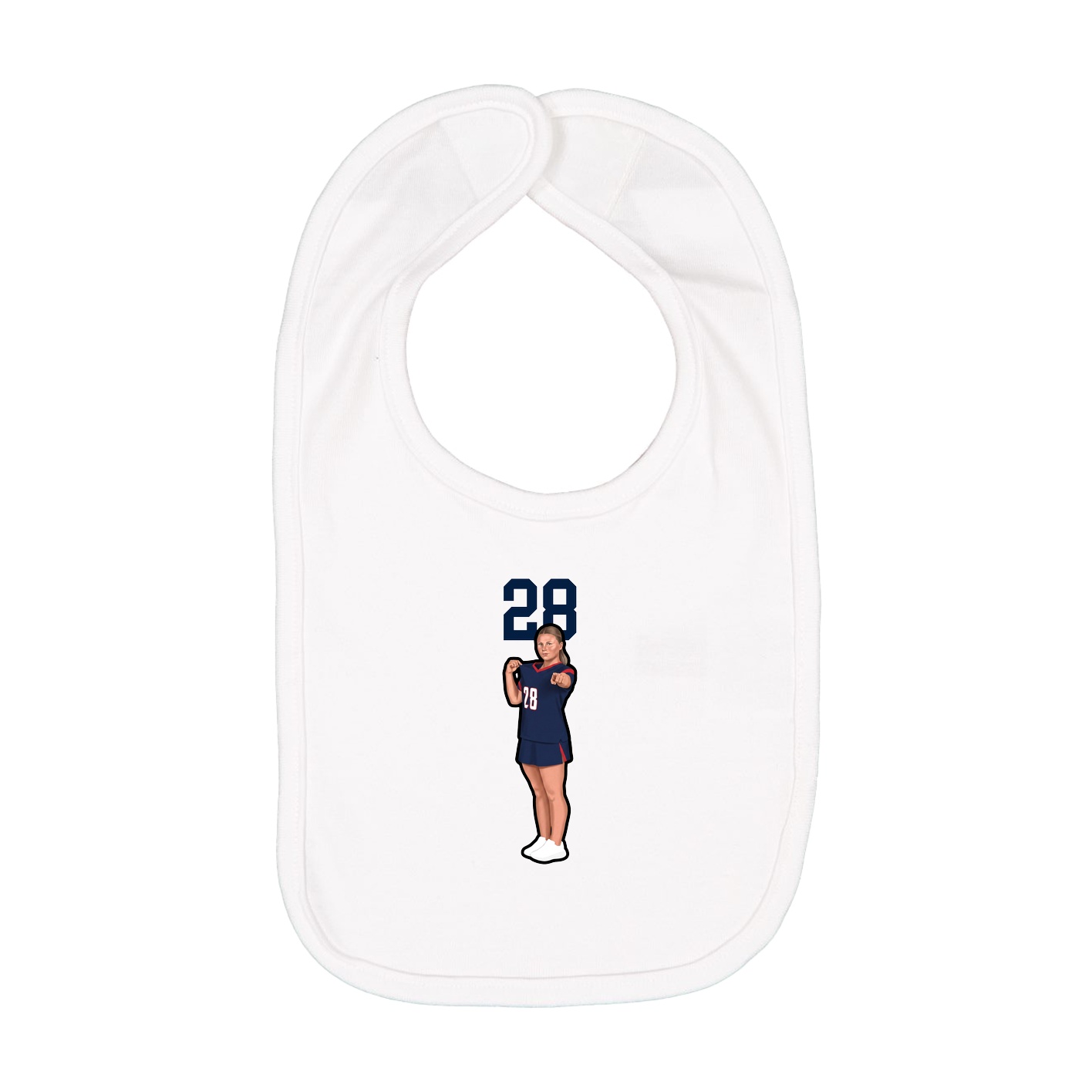 Infant Bib — Number Top in White