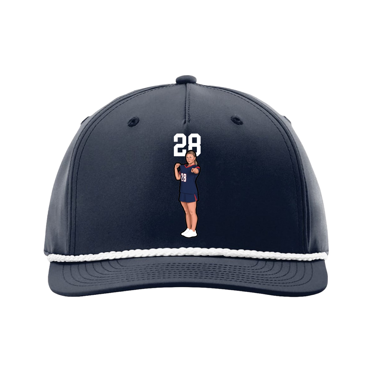 Five-Panel Classic Rope Cap — Number Top in Navy