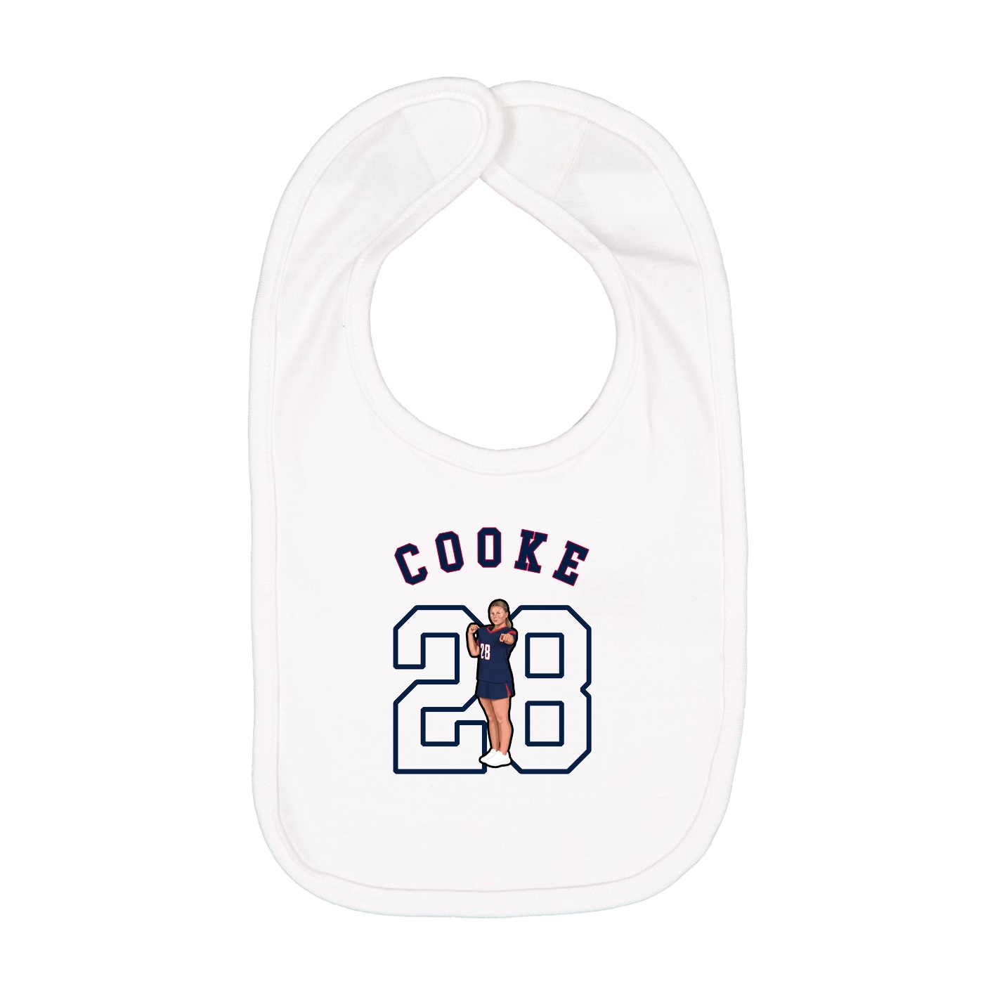 Infant Bib — Shirsey Arch in White
