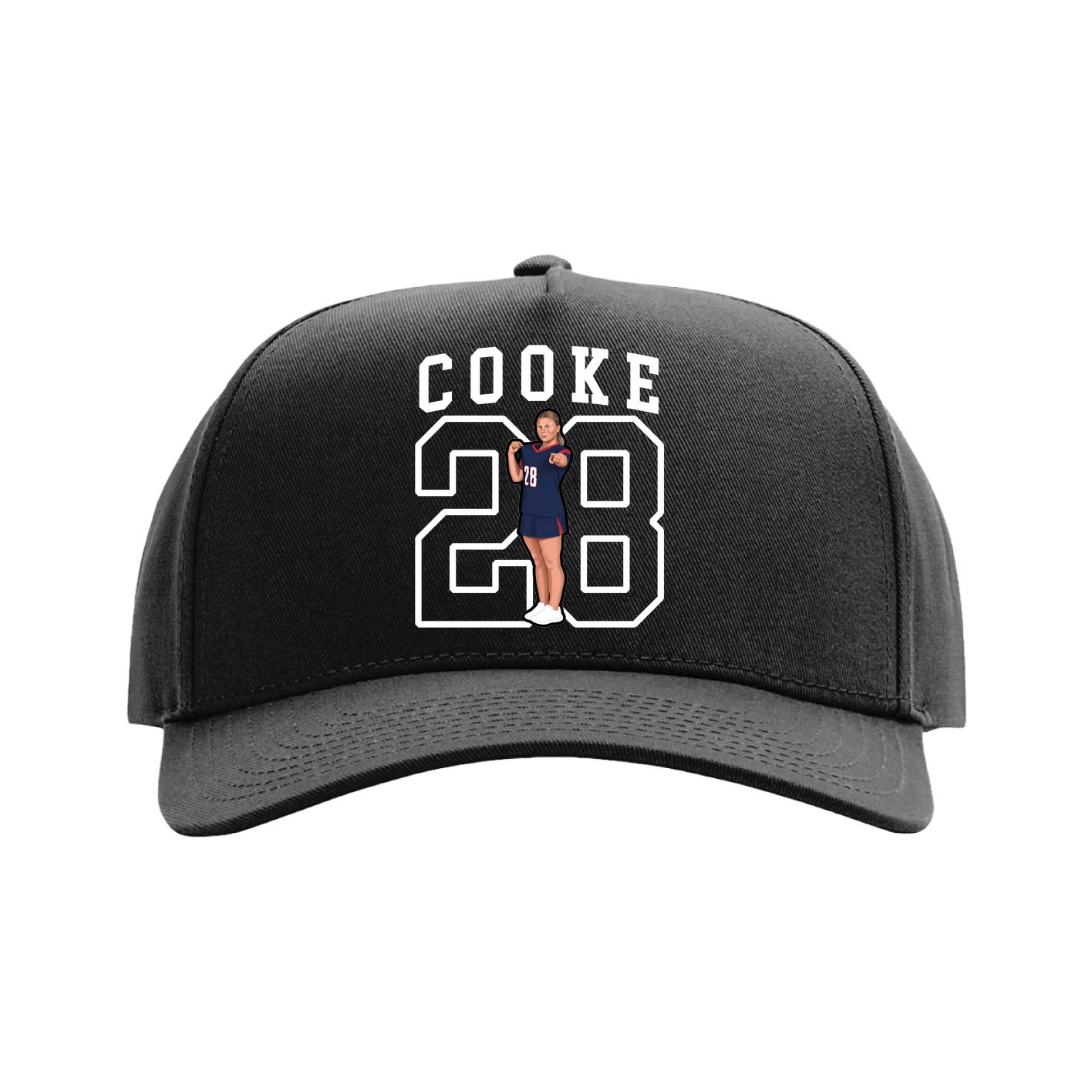 Full Fabric Five-Panel Champ Cap — Shirsey in Black