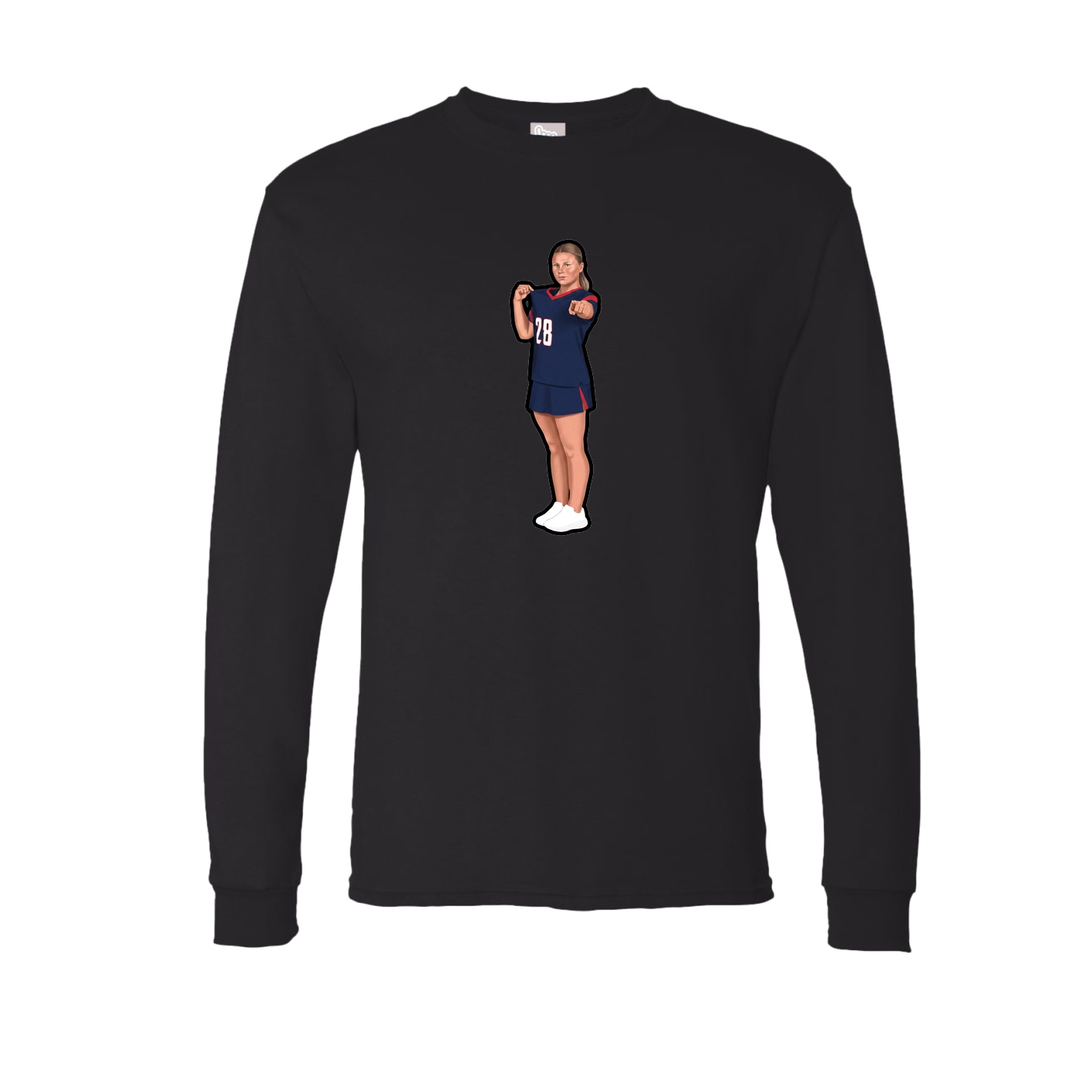 Long Sleeve Tee — Name Vertical in Black