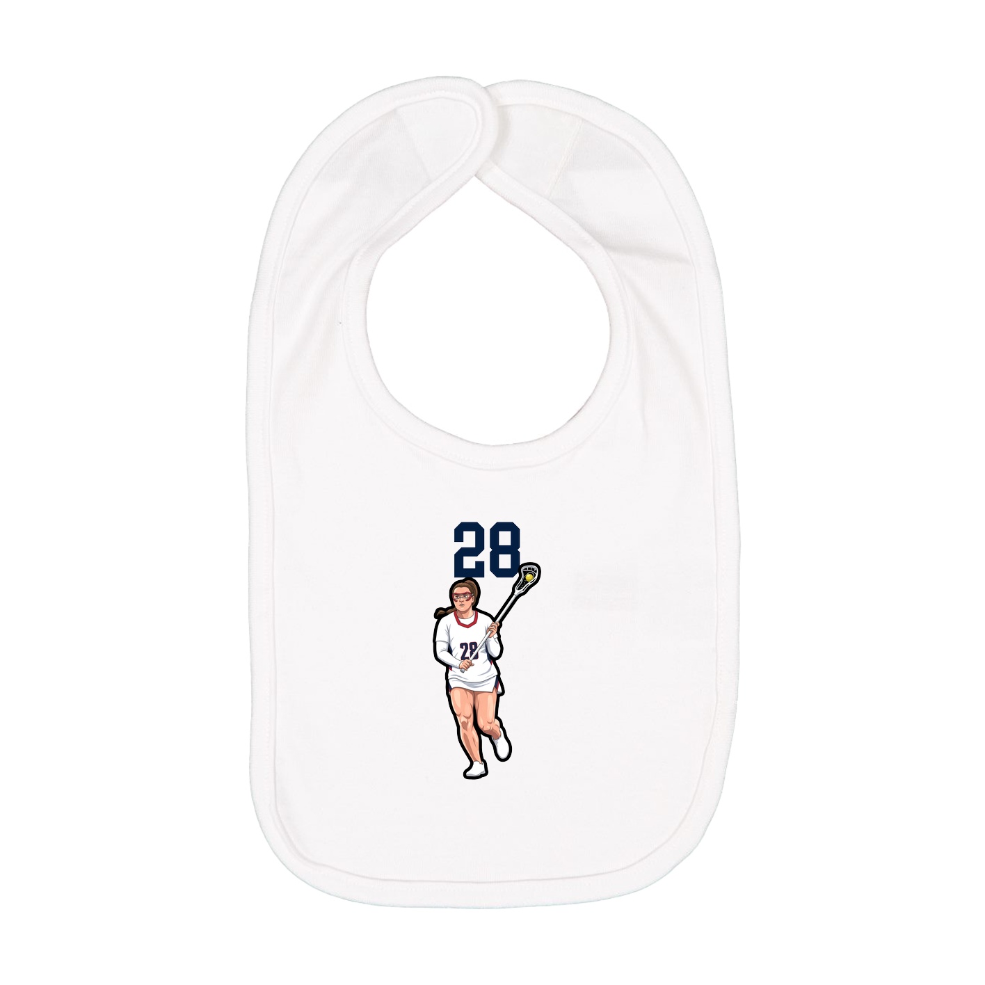 Infant Bib — Number Top in White