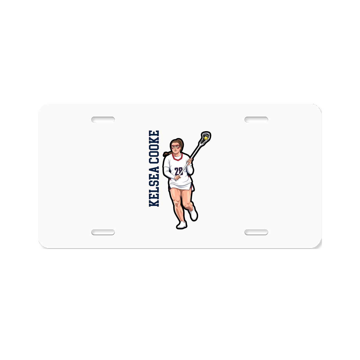 License Plate — Name Vertical in Classic