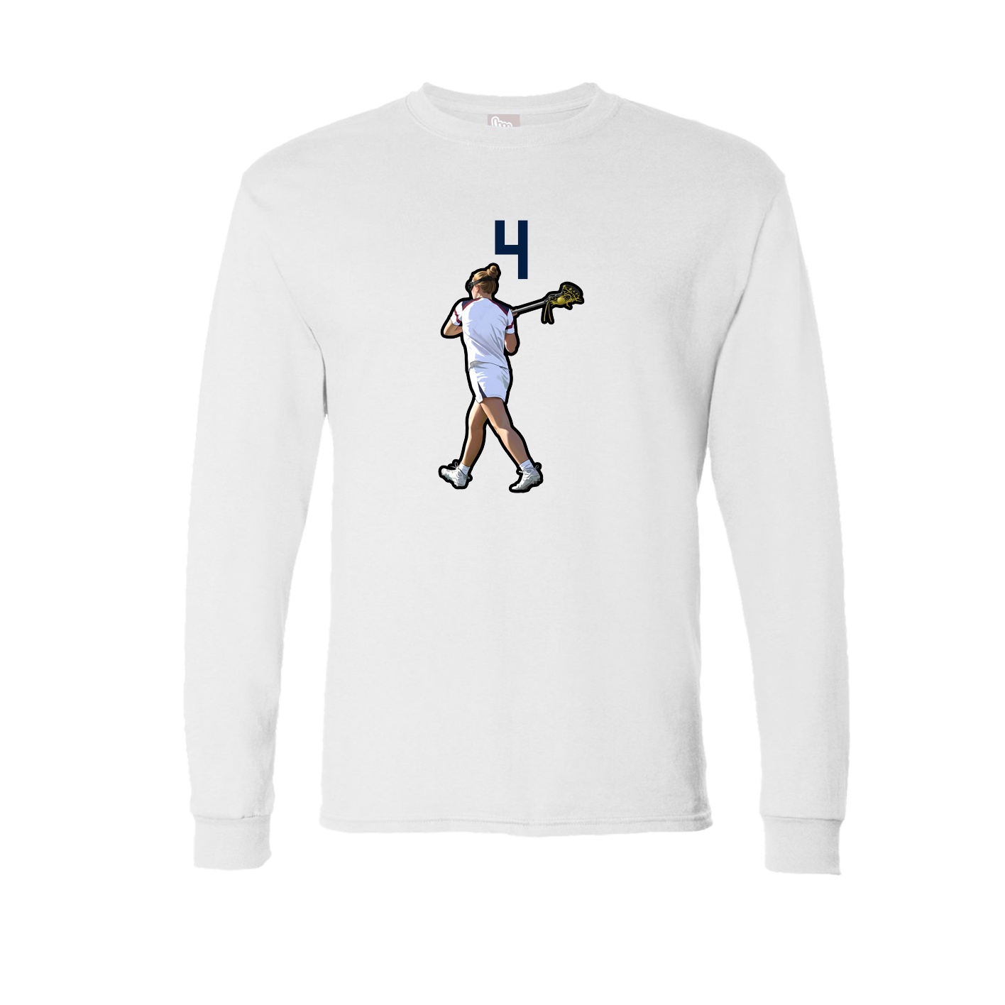 Long Sleeve Tee — Number Top in White