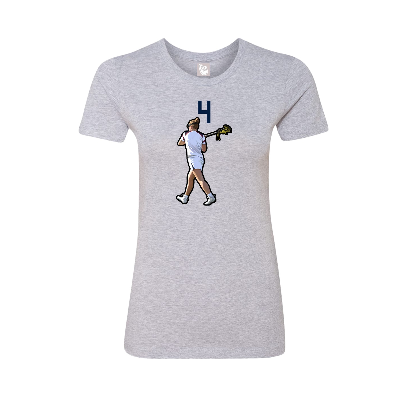 Fitted Women's Tee — Number Top in Grey
