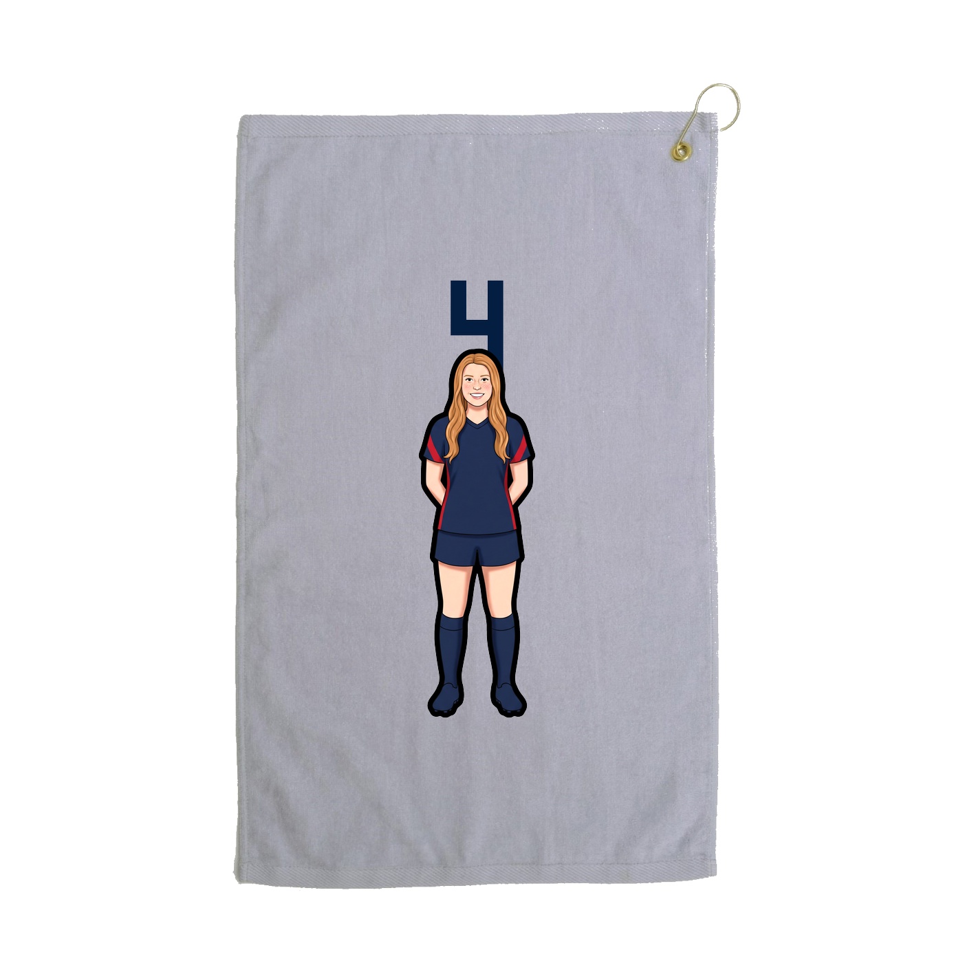 Golf Towel — Number Top in Grey