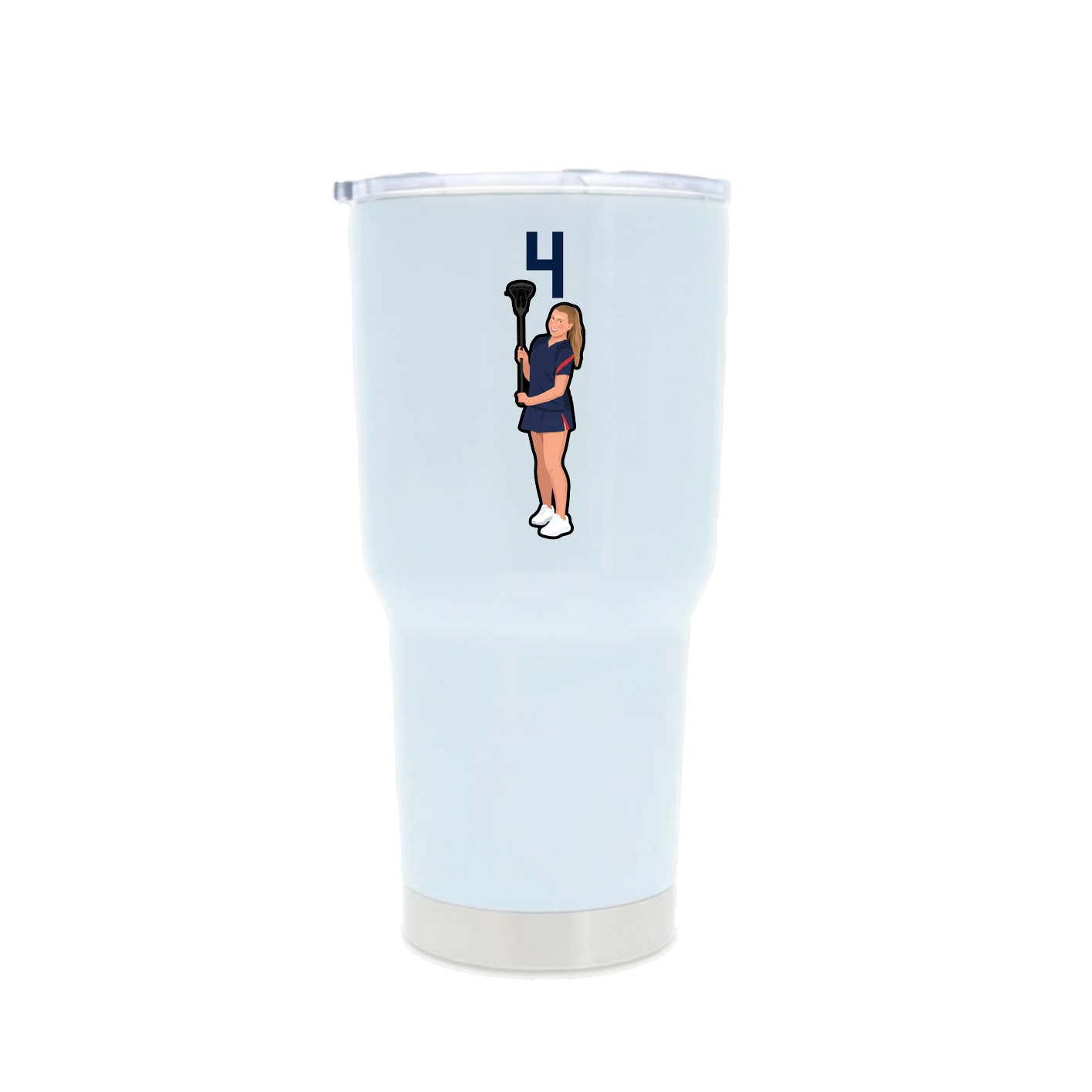 30oz Stainless Steel Tumbler — Number Top in White