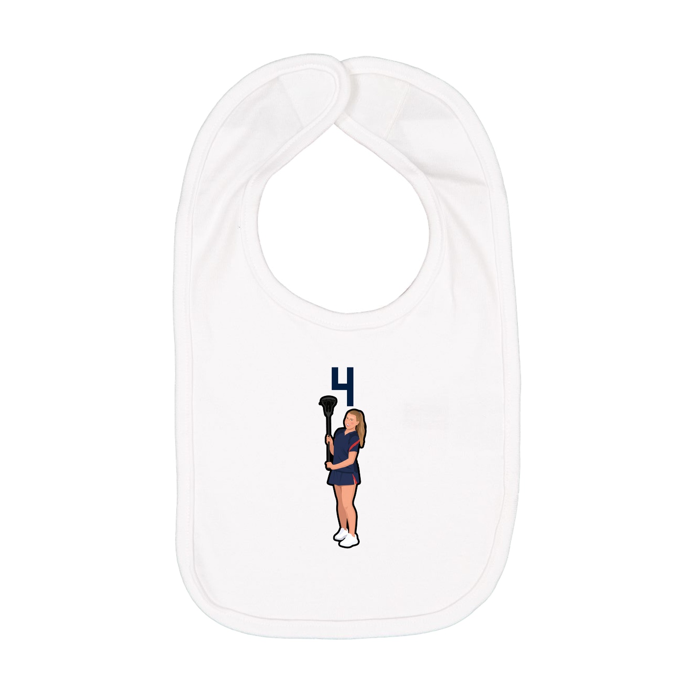 Infant Bib — Number Top in White