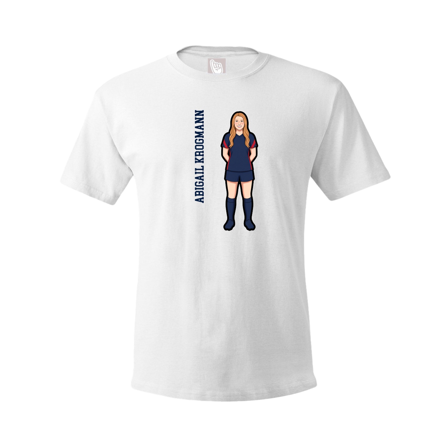 Tee — Name Vertical in White
