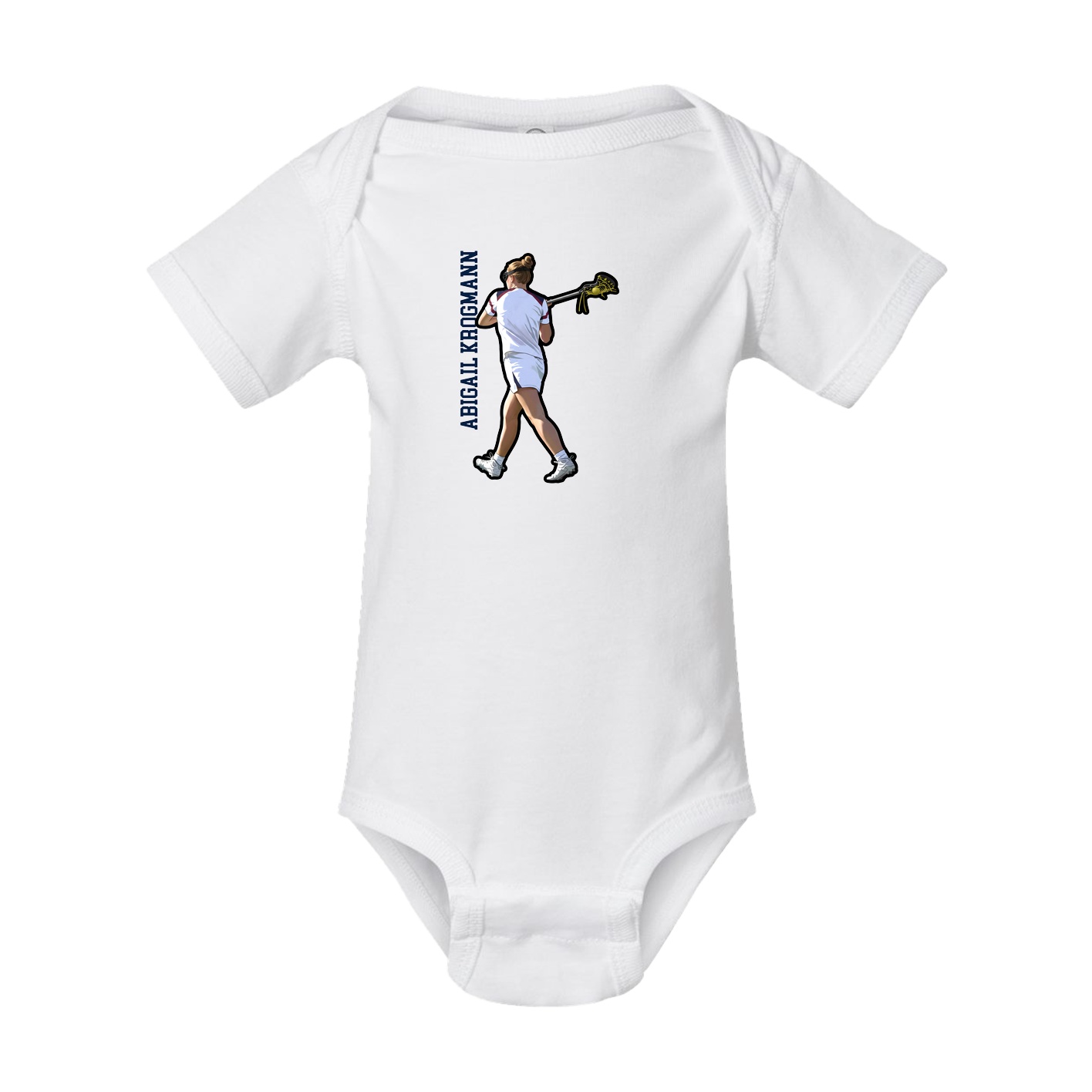 Baby Onesie — Name Vertical in White