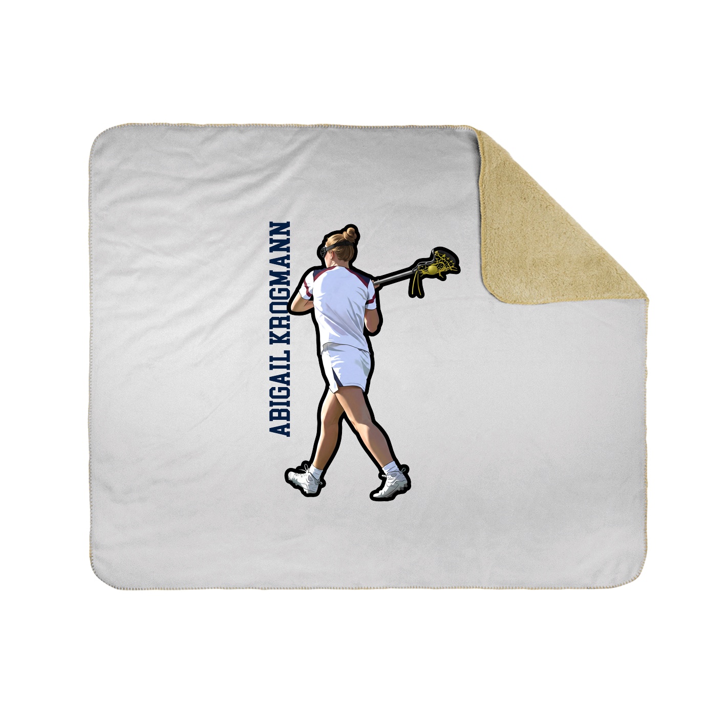 Throw Blanket — Name Vertical in White