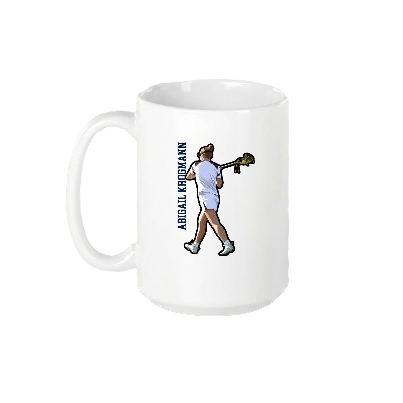 15oz Coffee Mug — Name Vertical in White