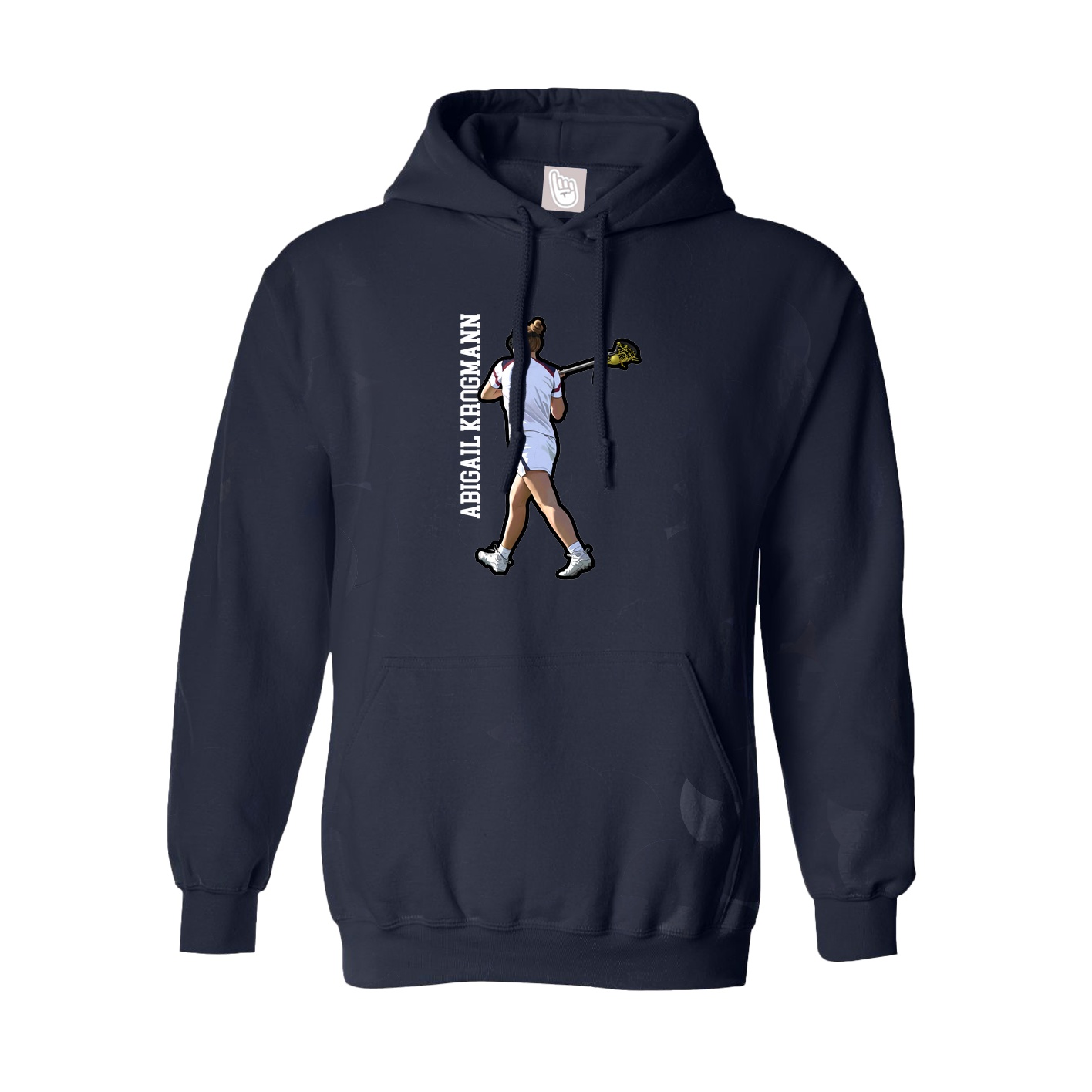Youth Hoodie — Name Vertical in Navy