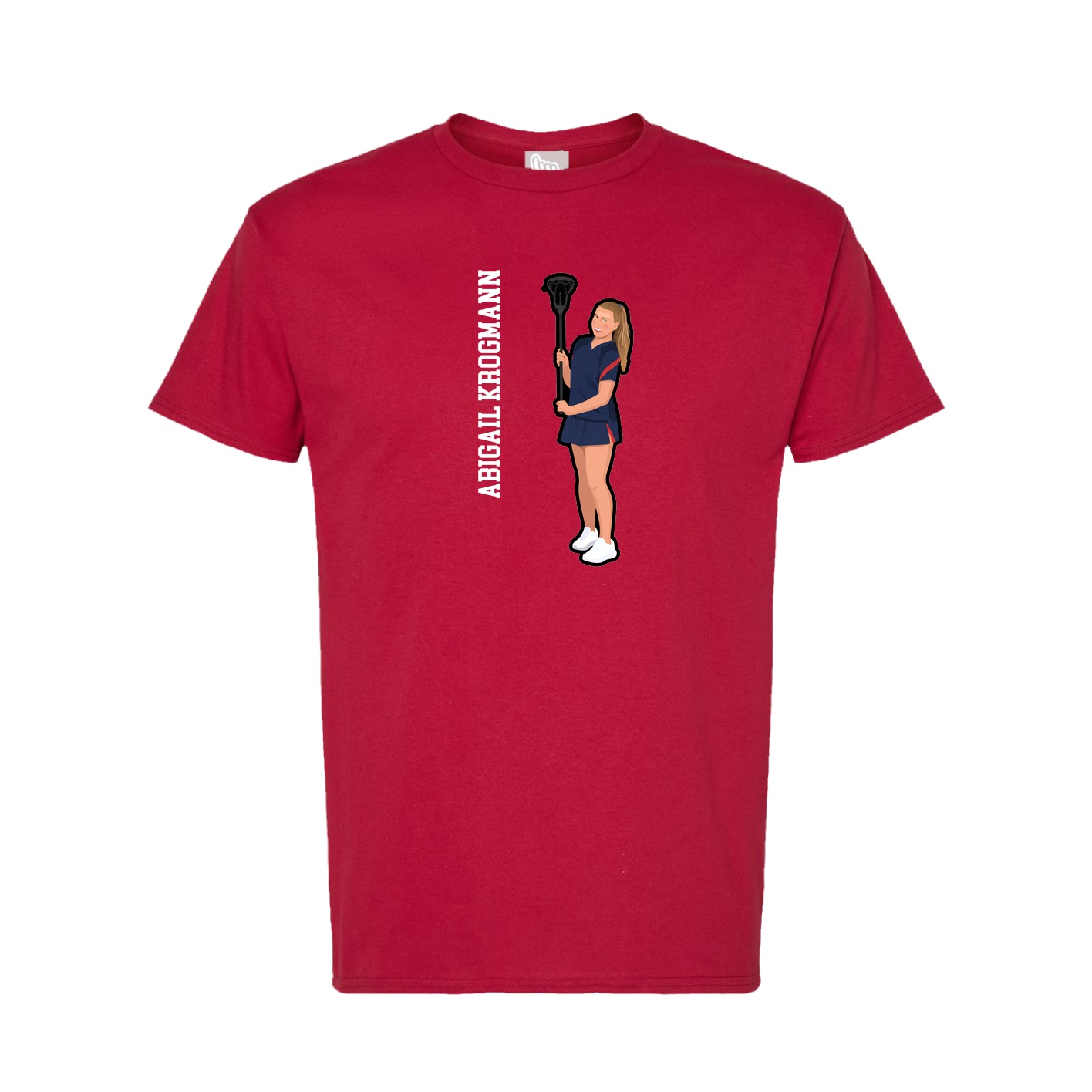 Tee — Name Vertical in Crimson