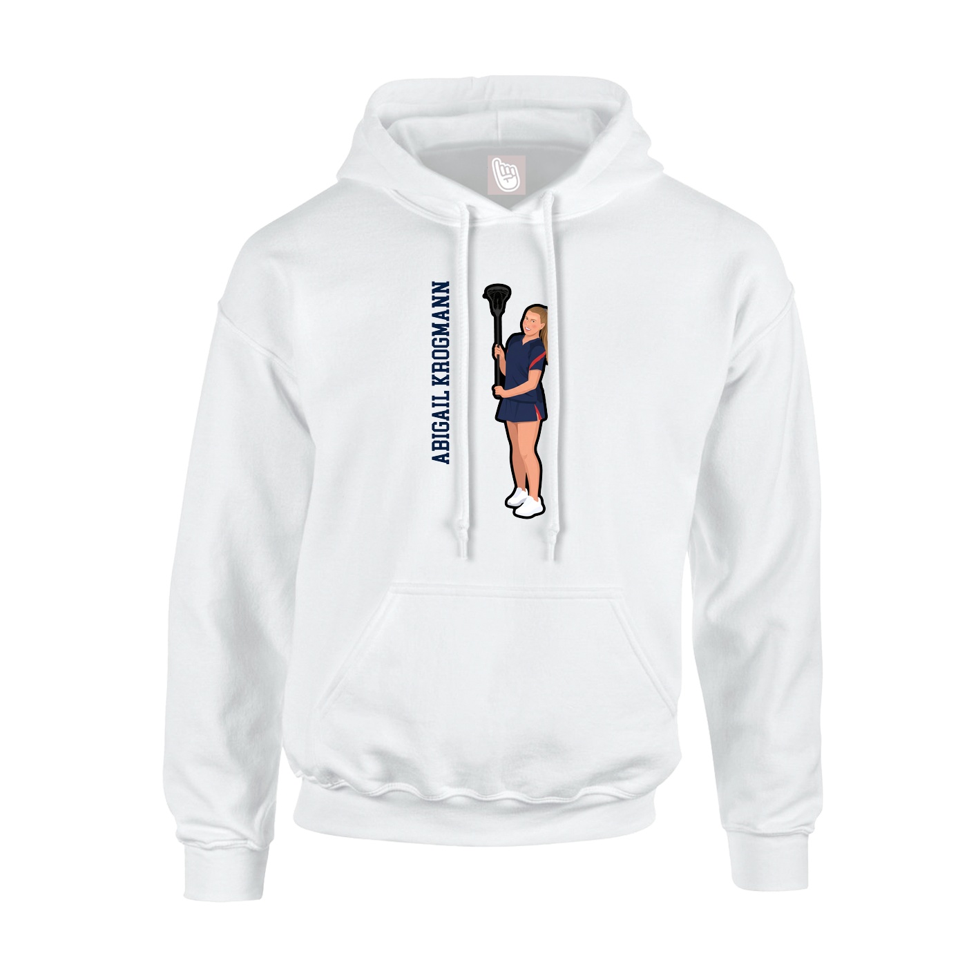 Hoodie — Name Vertical in White