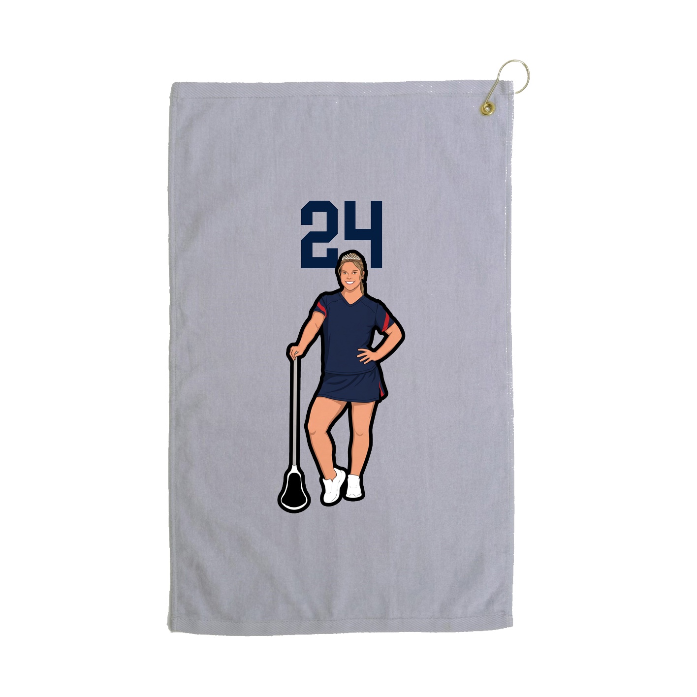 Golf Towel — Number Top in Grey