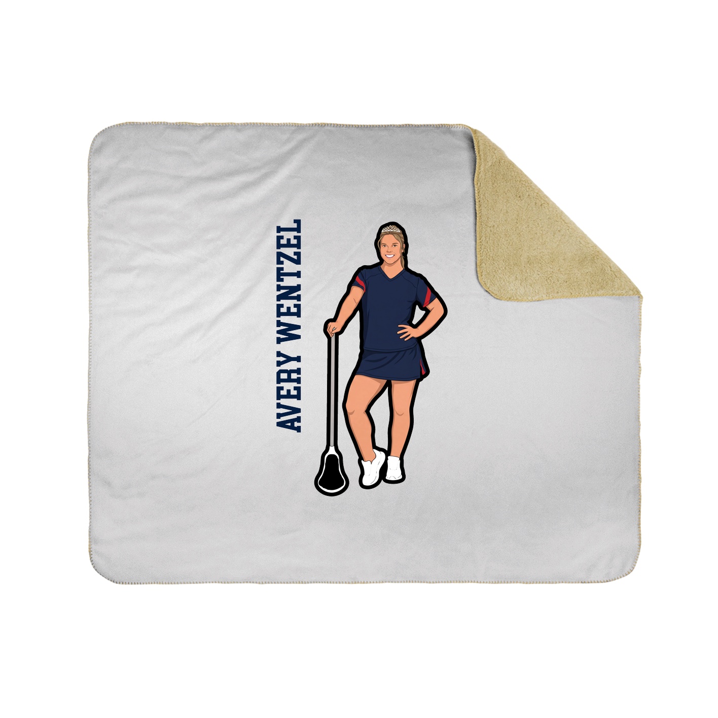 Throw Blanket — Name Vertical in White