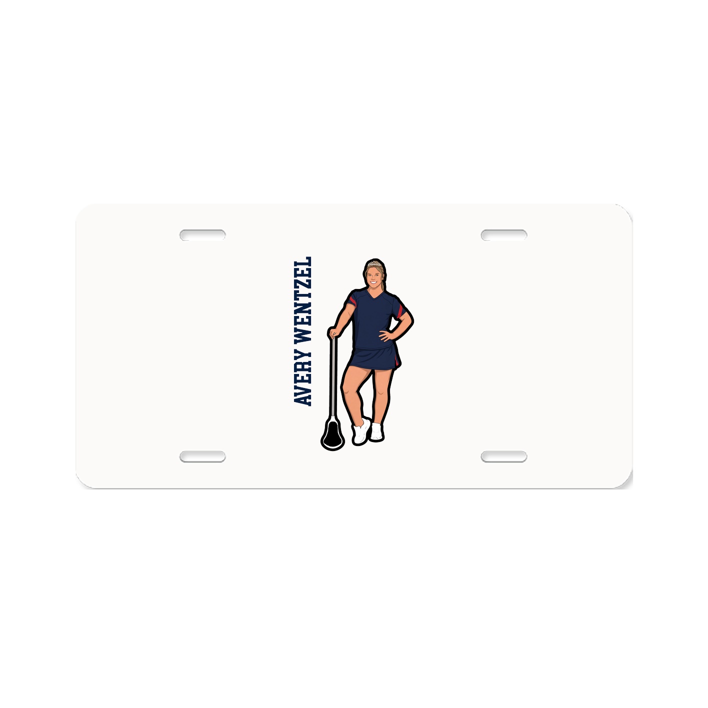 License Plate — Name Vertical in Classic