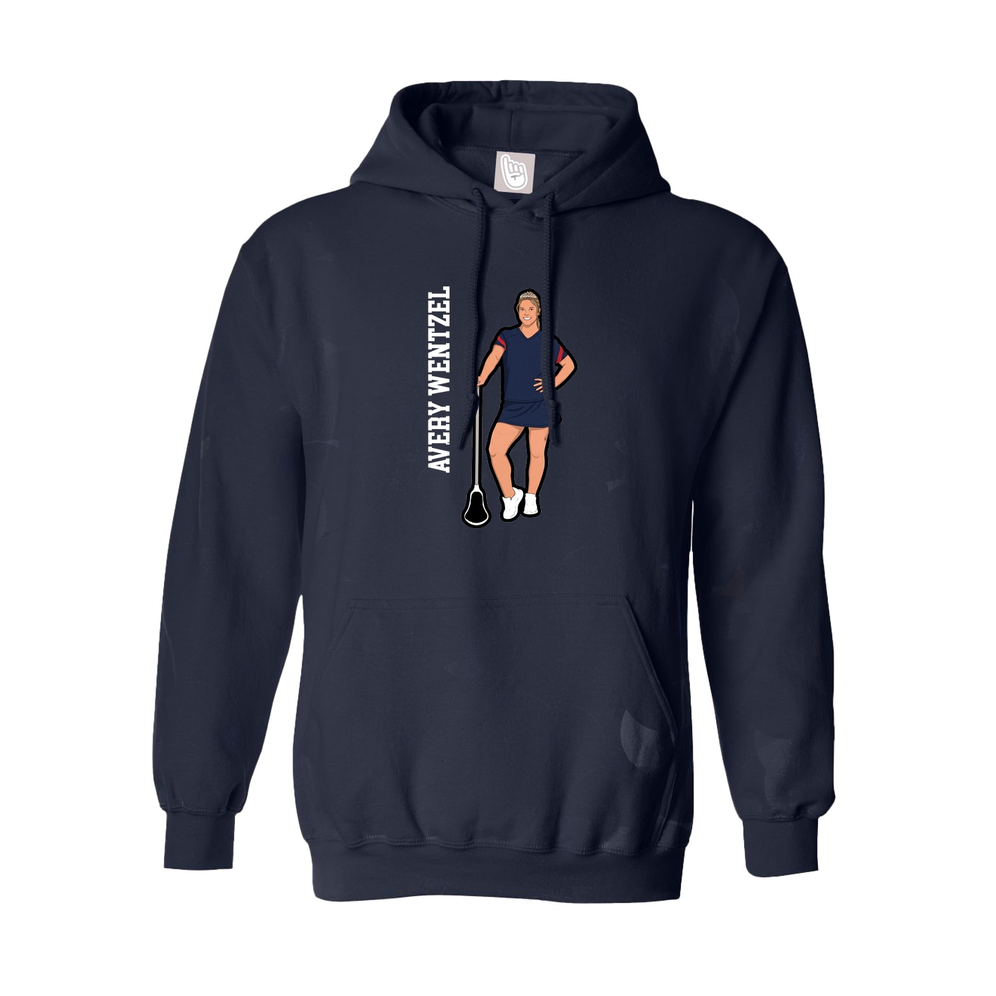 Youth Hoodie — Name Vertical in Navy