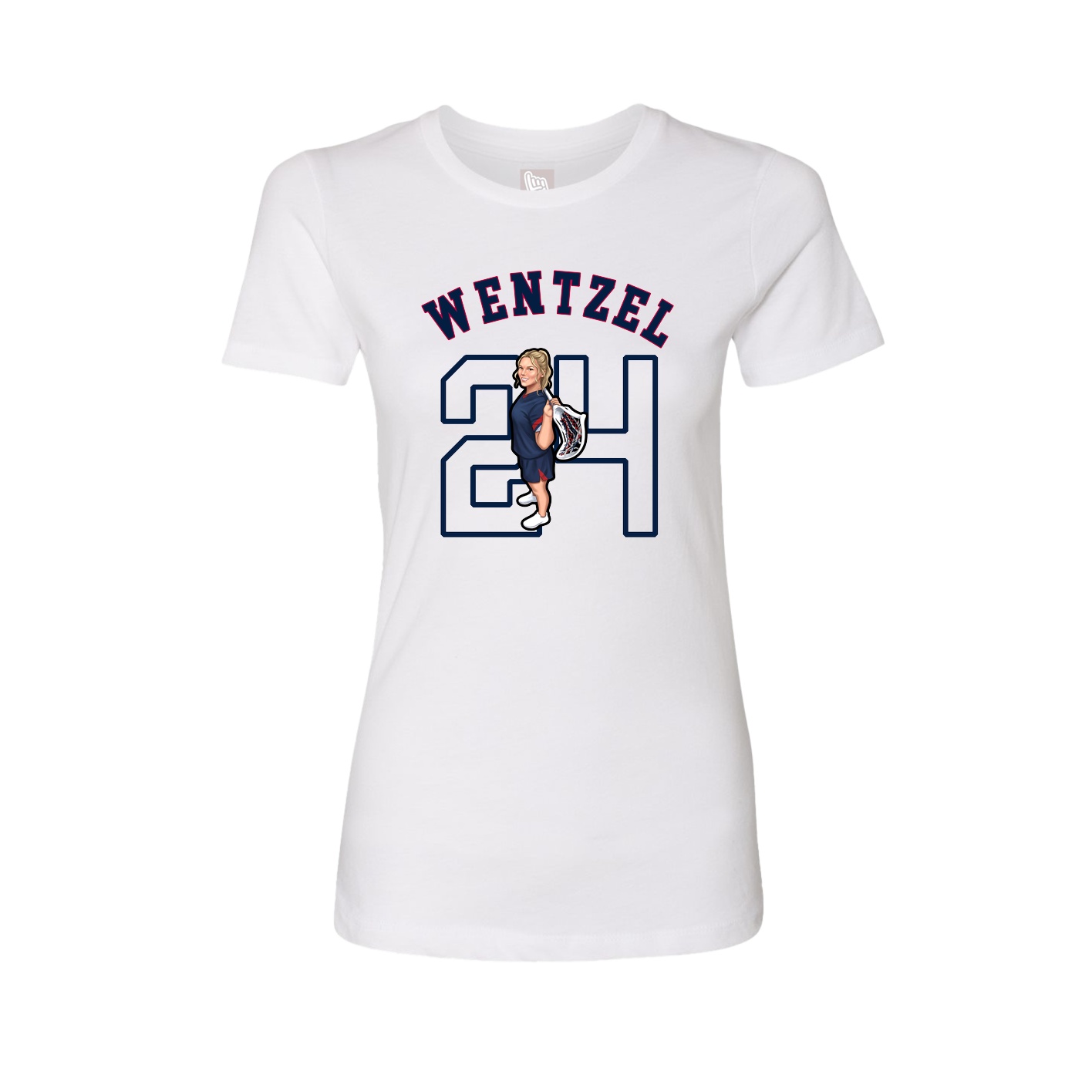 Fitted Women's Tee — Shirsey Arch in White