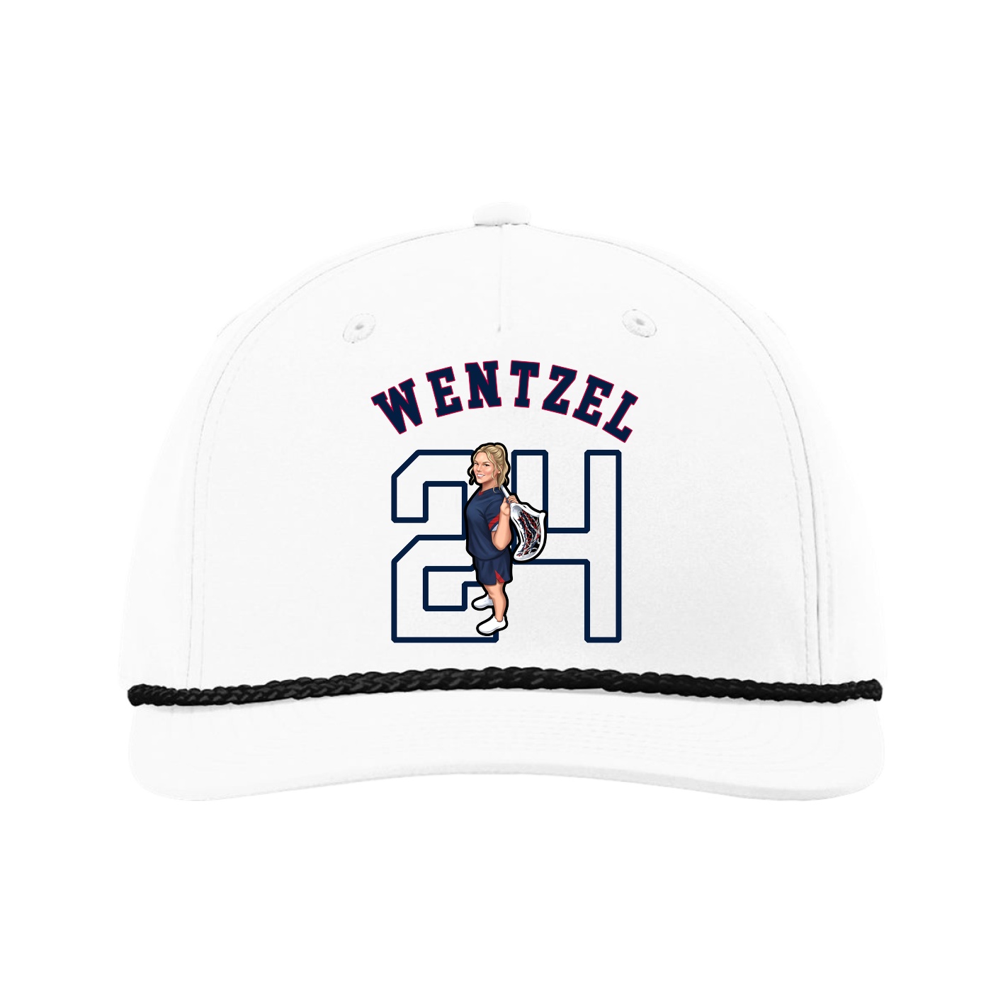 Five-Panel Classic Rope Cap — Shirsey Arch in White