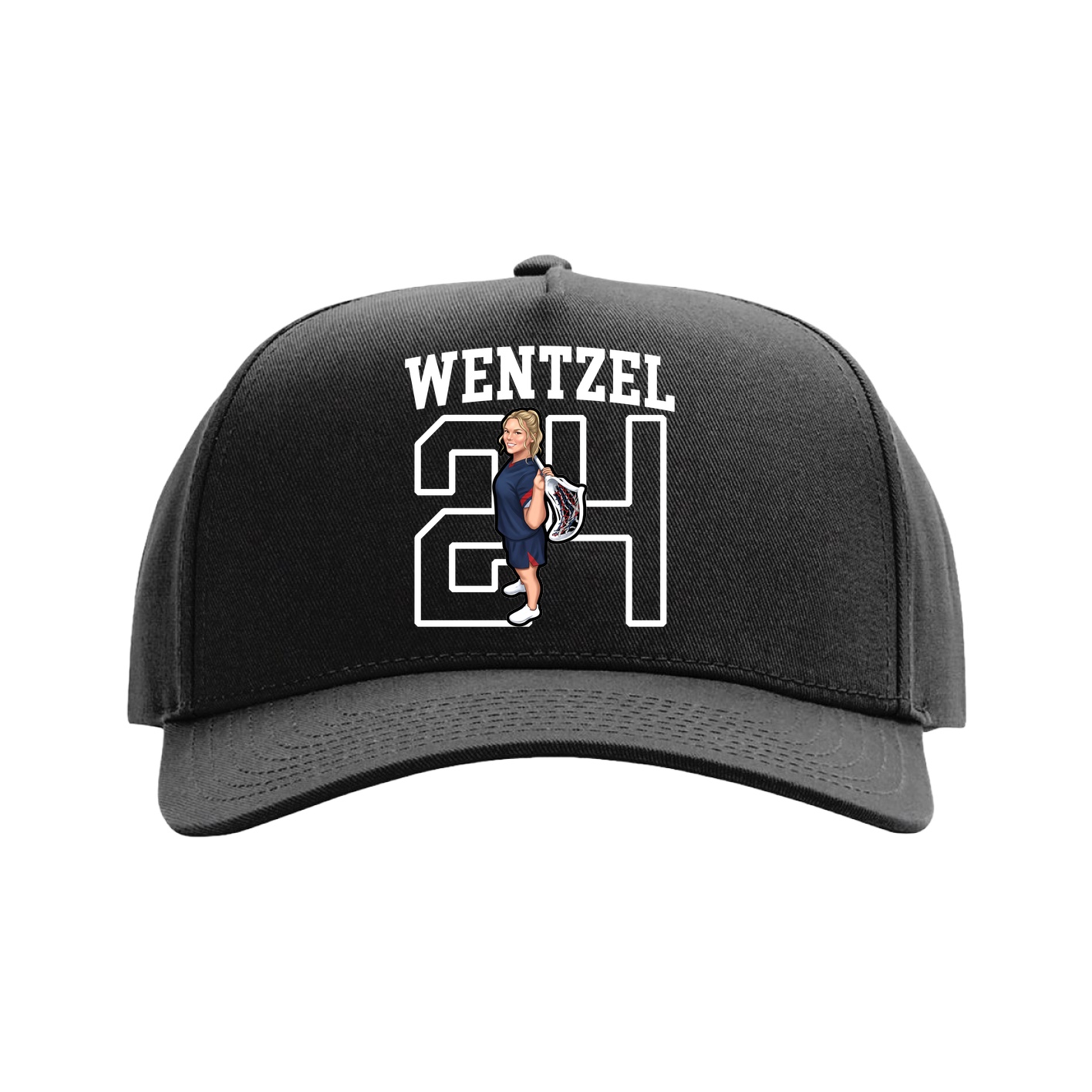 Full Fabric Five-Panel Champ Cap — Shirsey in Black