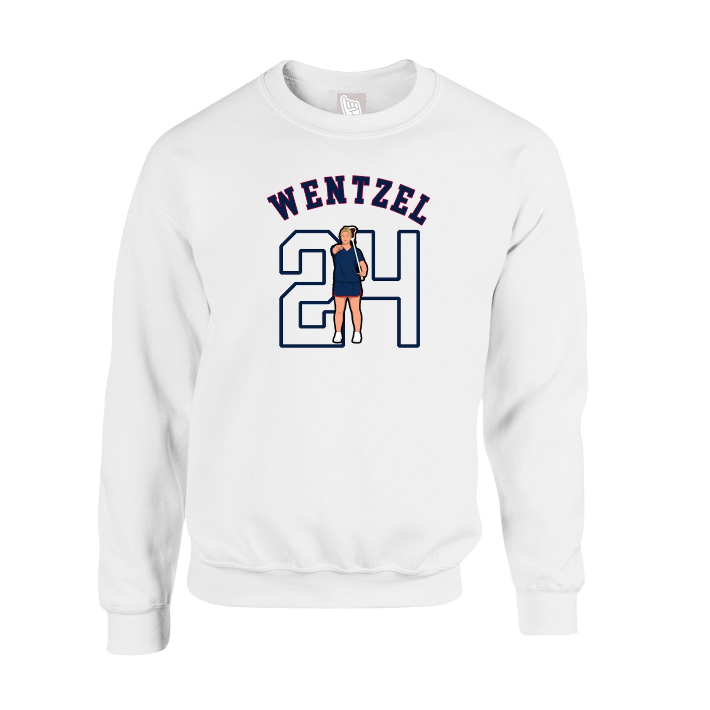 Fleece Crew — Shirsey Arch in White