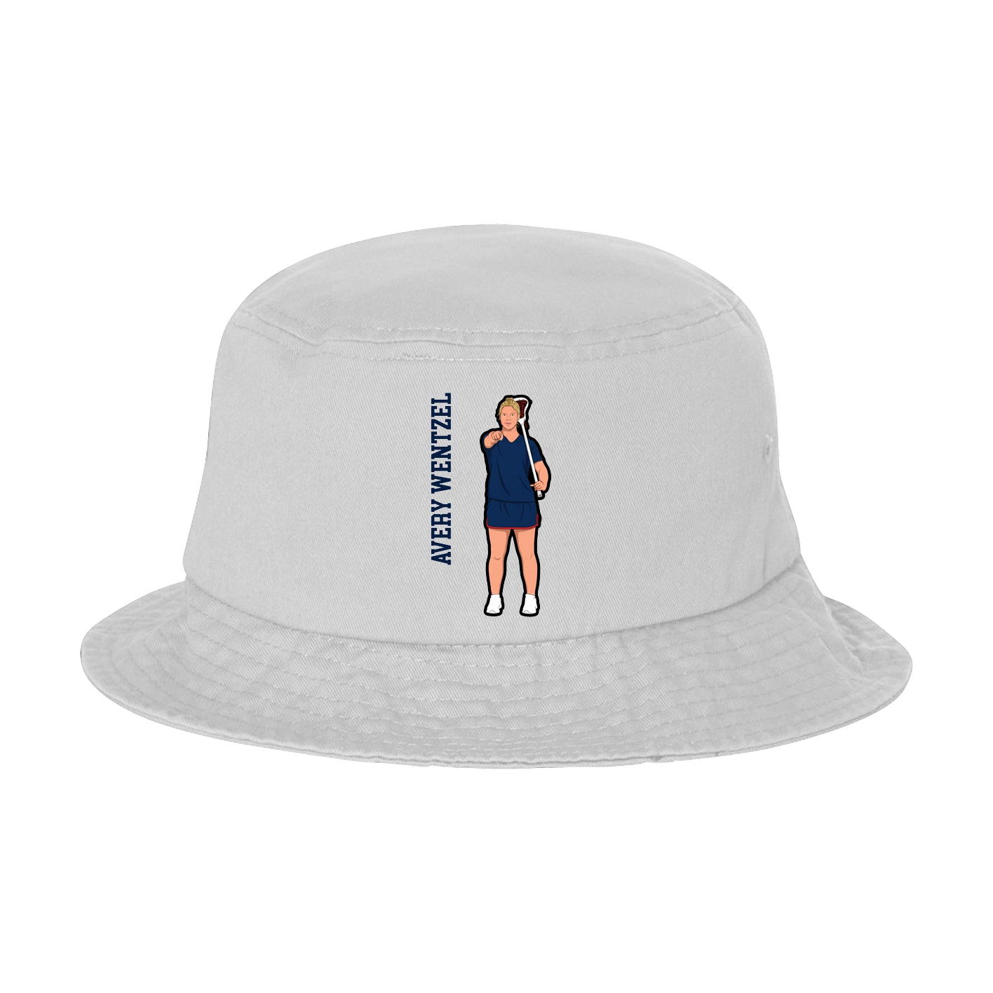 Bucket Cap — Name Vertical in White