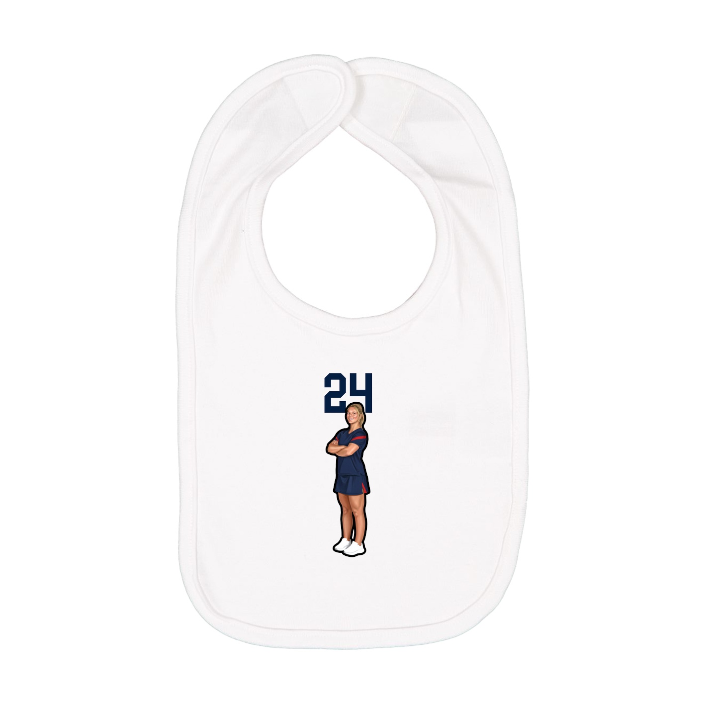 Infant Bib — Number Top in White