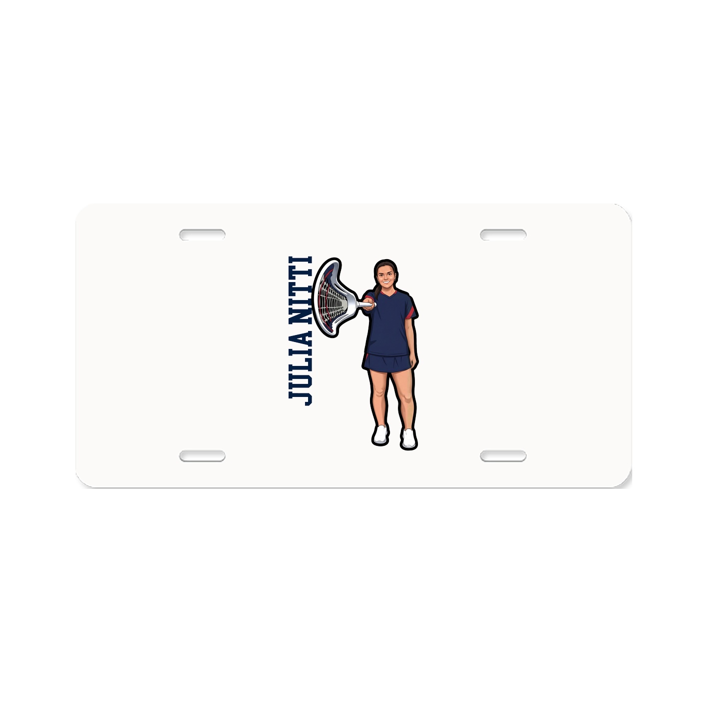 License Plate — Name Vertical in Classic