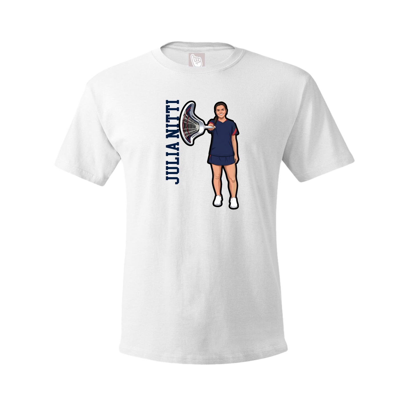 Youth Tee — Name Vertical in White