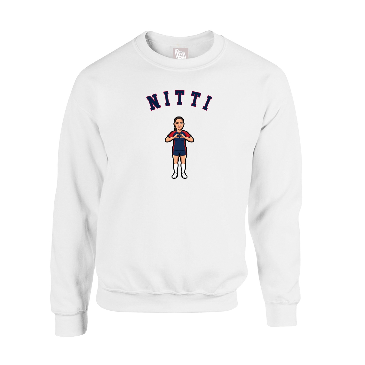 Fleece Crew — Shirsey Arch in White