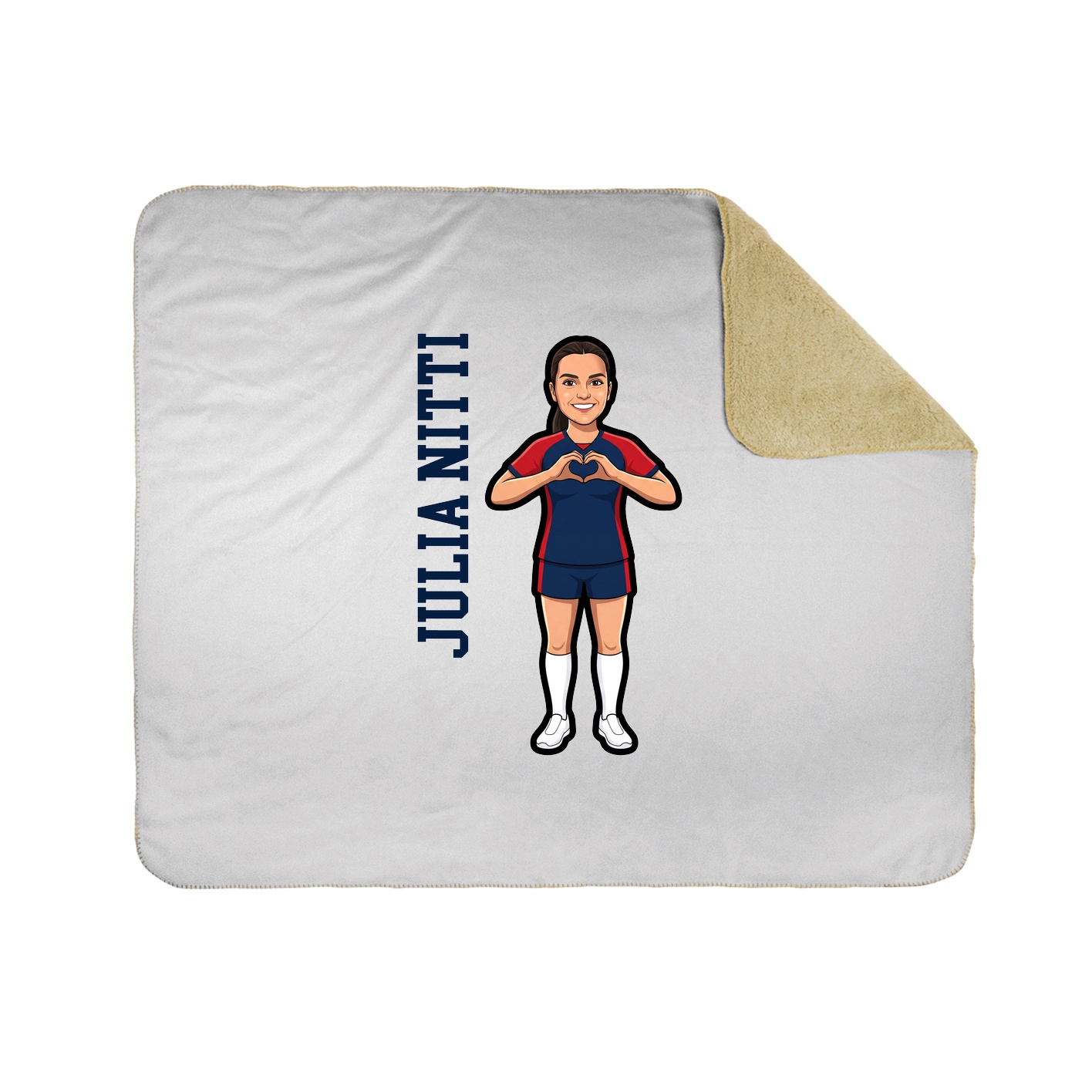 Throw Blanket — Name Vertical in White