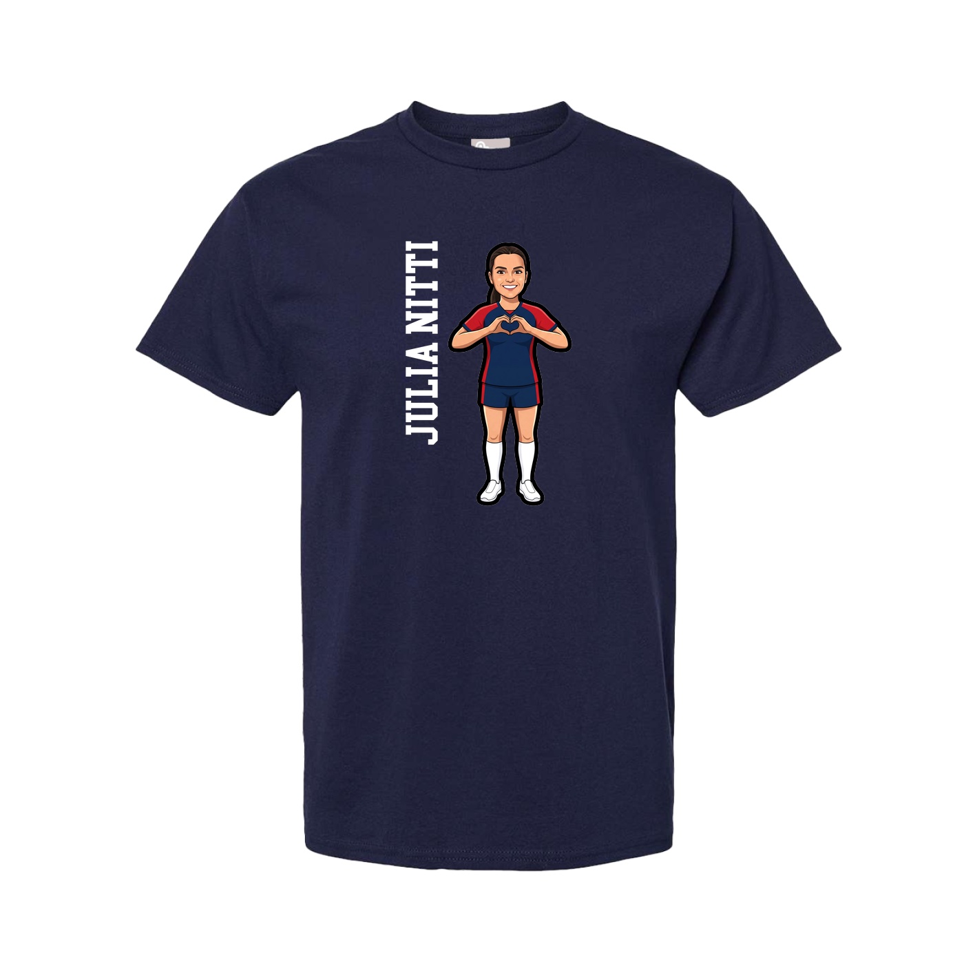 Youth Tee — Name Vertical in Navy