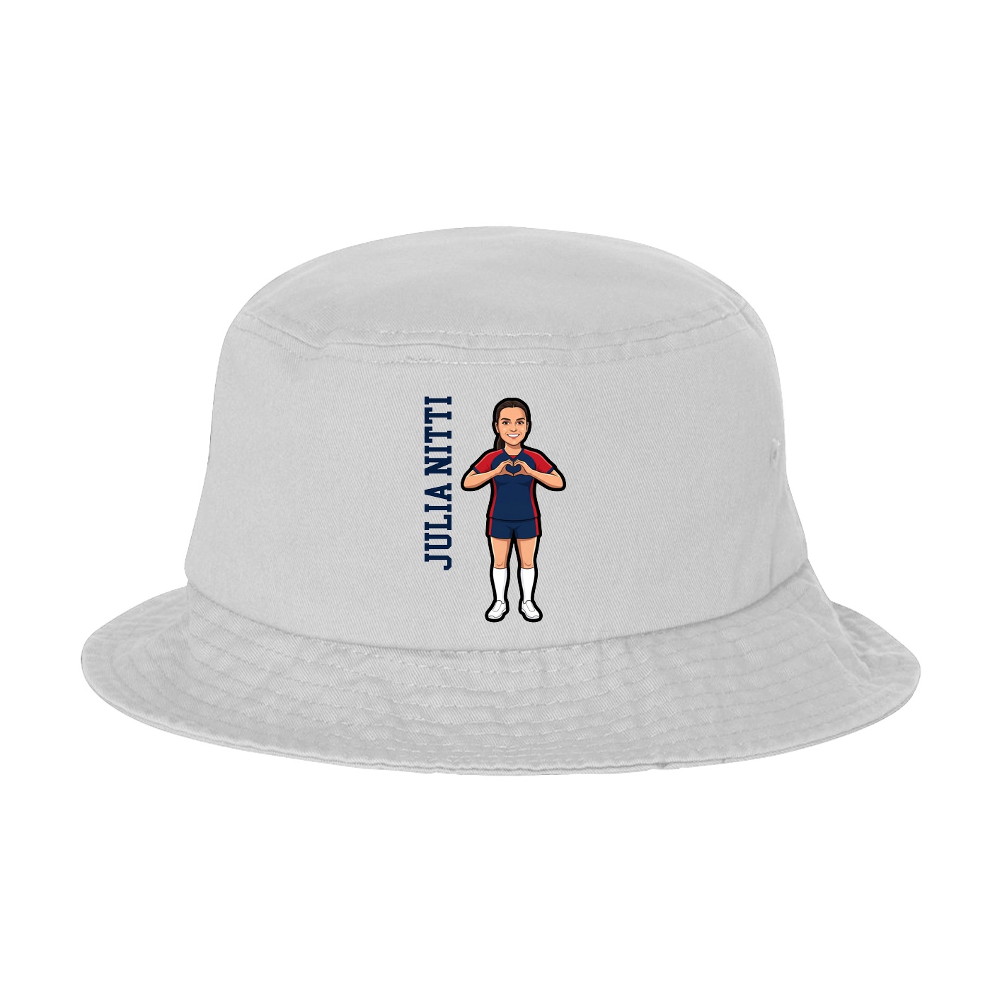 Bucket Cap — Name Vertical in White