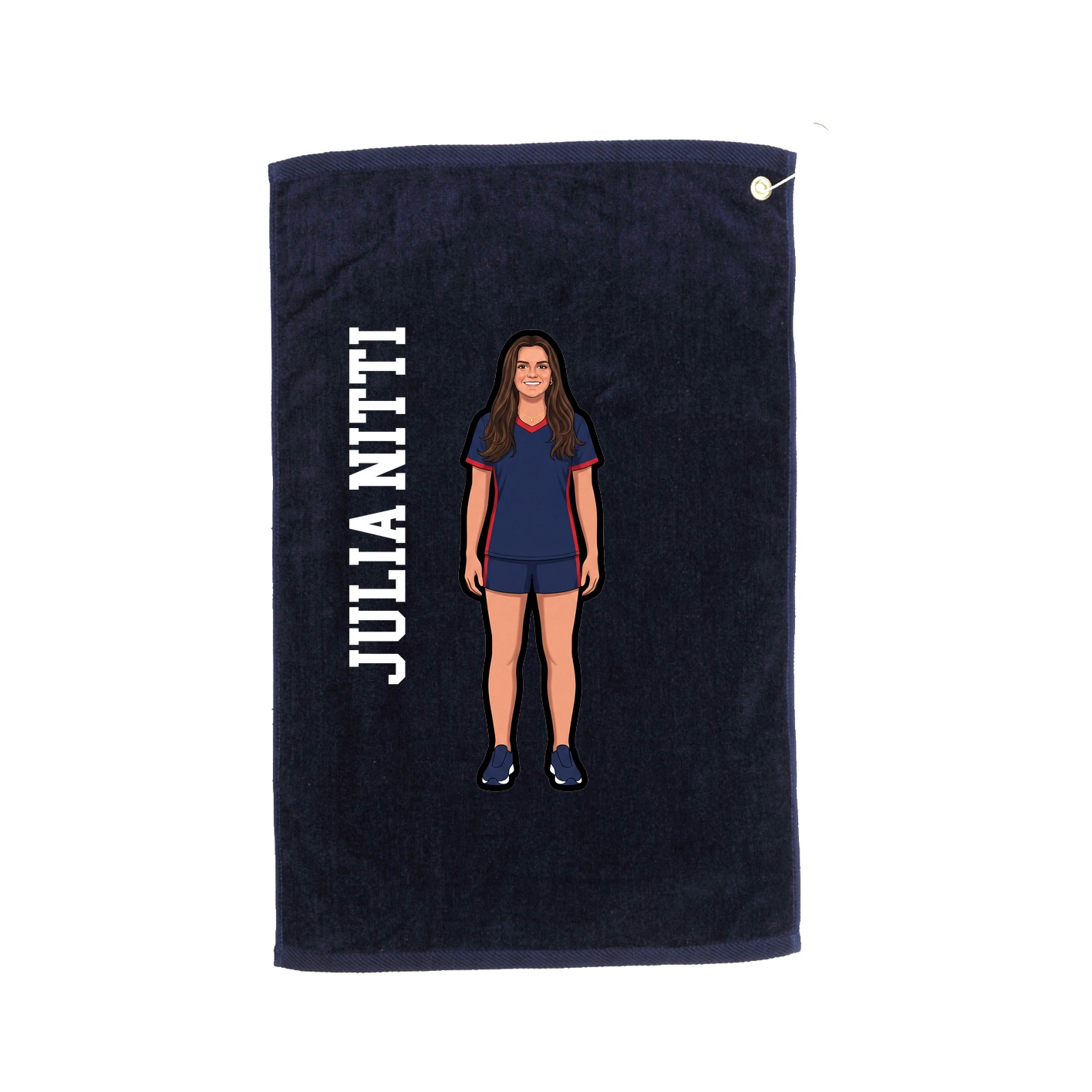 Golf Towel — Name Vertical in Navy