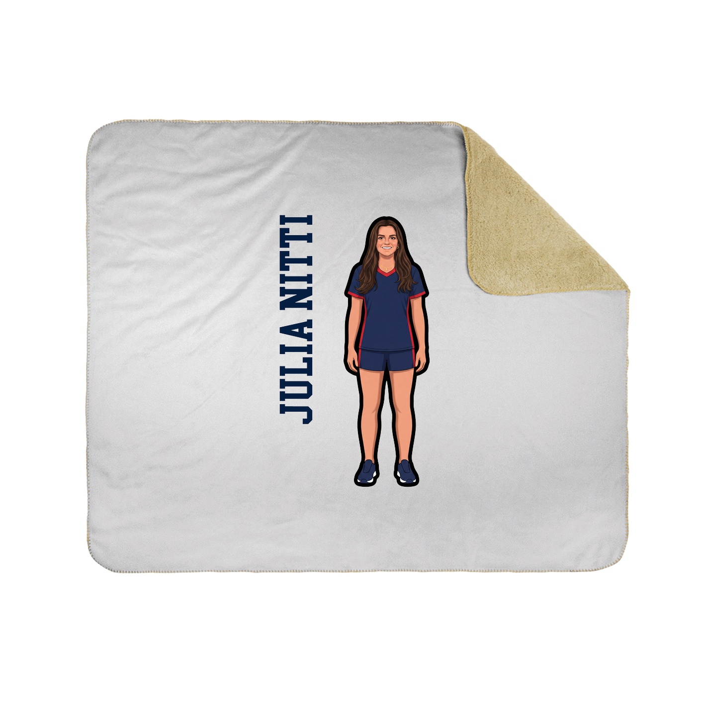 Throw Blanket — Name Vertical in White