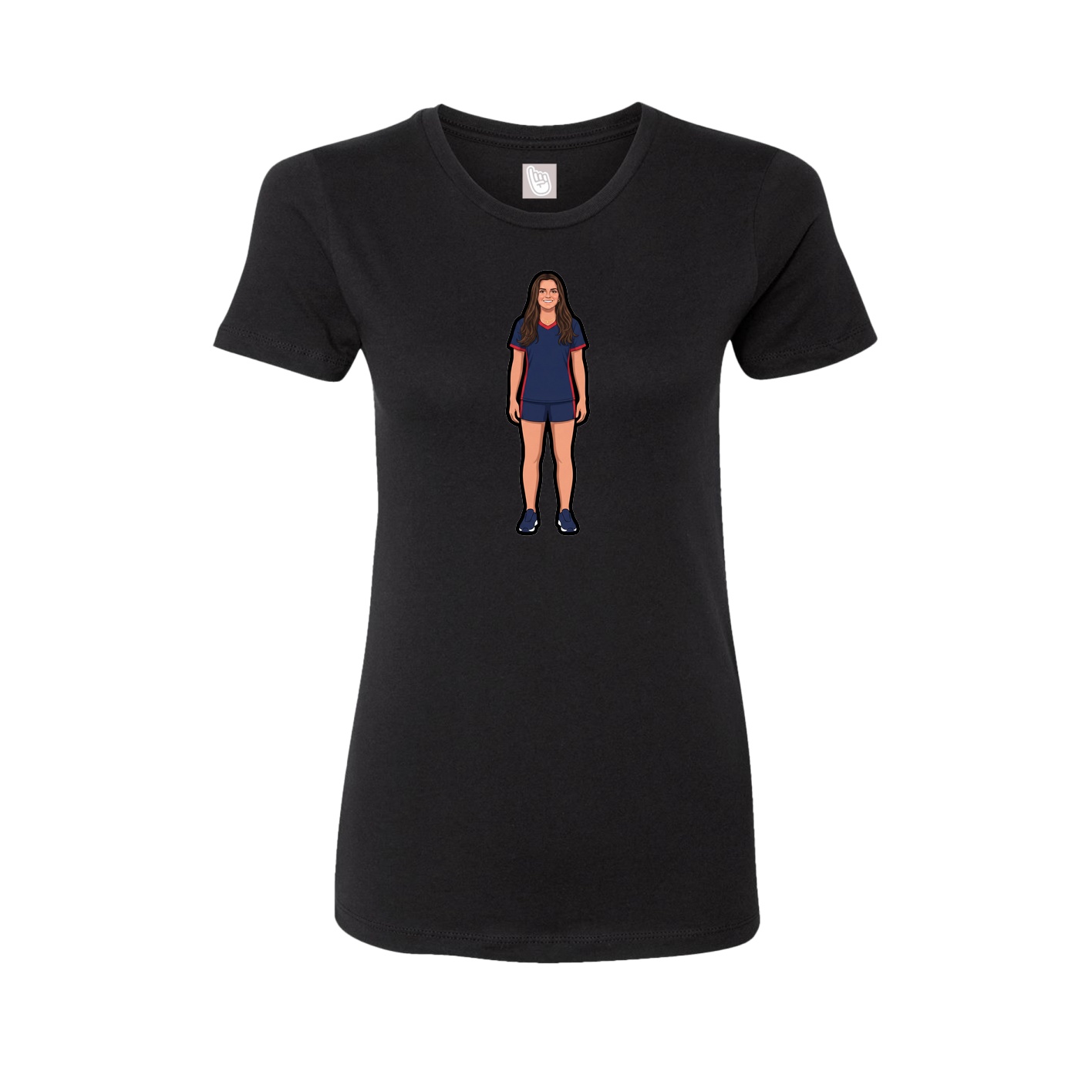 Womens Tee — Name Vertical in Black