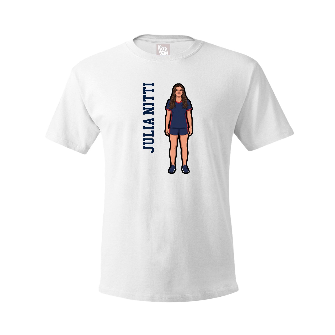 Youth Tee — Name Vertical in White