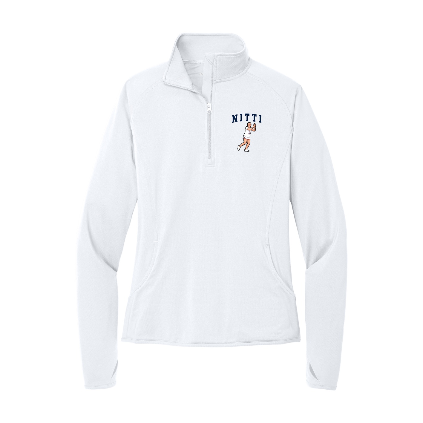 Women's Q-Zip Pullover — Shirsey in White