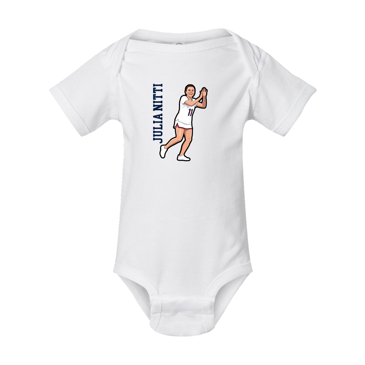 Baby Onesie — Name Vertical in White