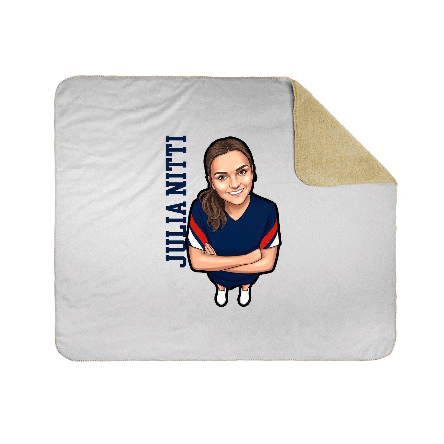 Throw Blanket — Name Vertical in White