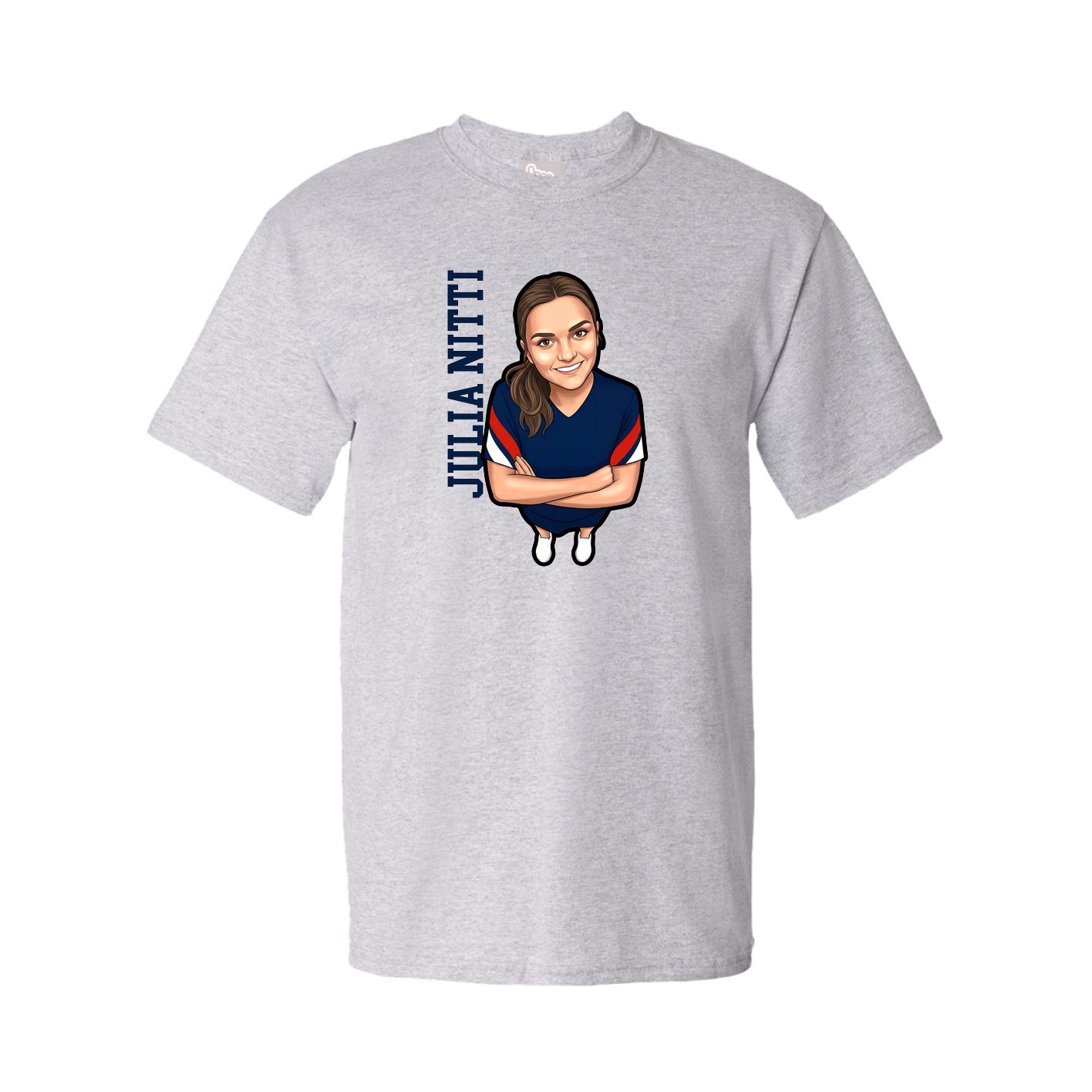 Tee — Name Vertical in Grey
