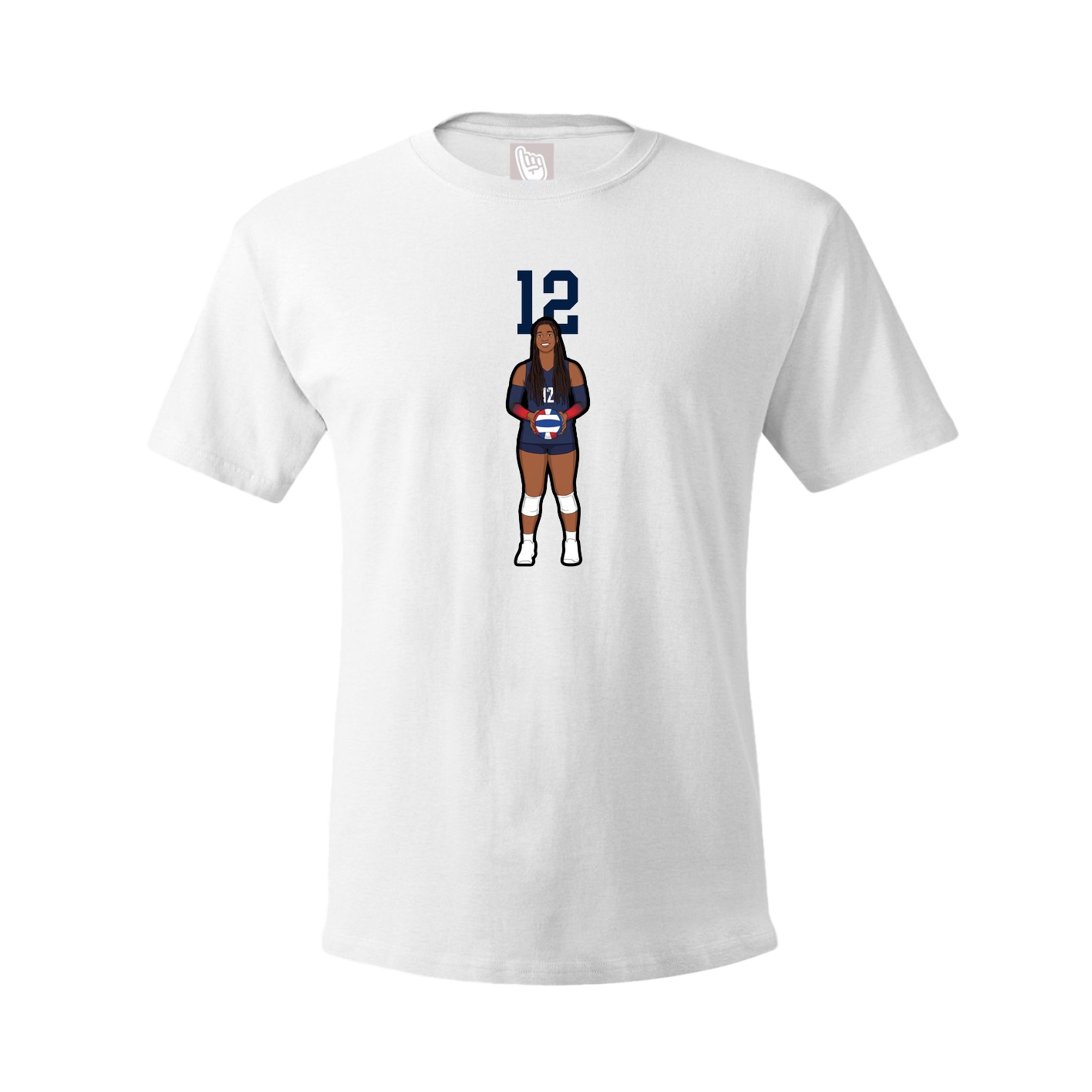 Youth Tee — Number Top in White