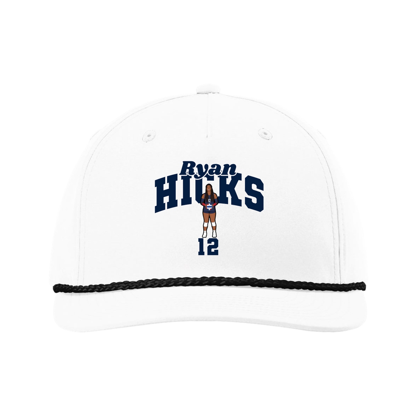 Five-Panel Classic Rope Cap — Signature Arch in White