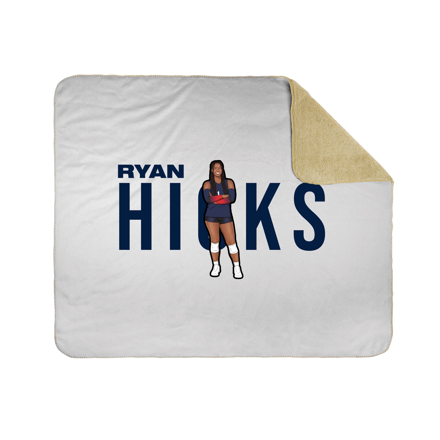 Throw Blanket — Player Name in White