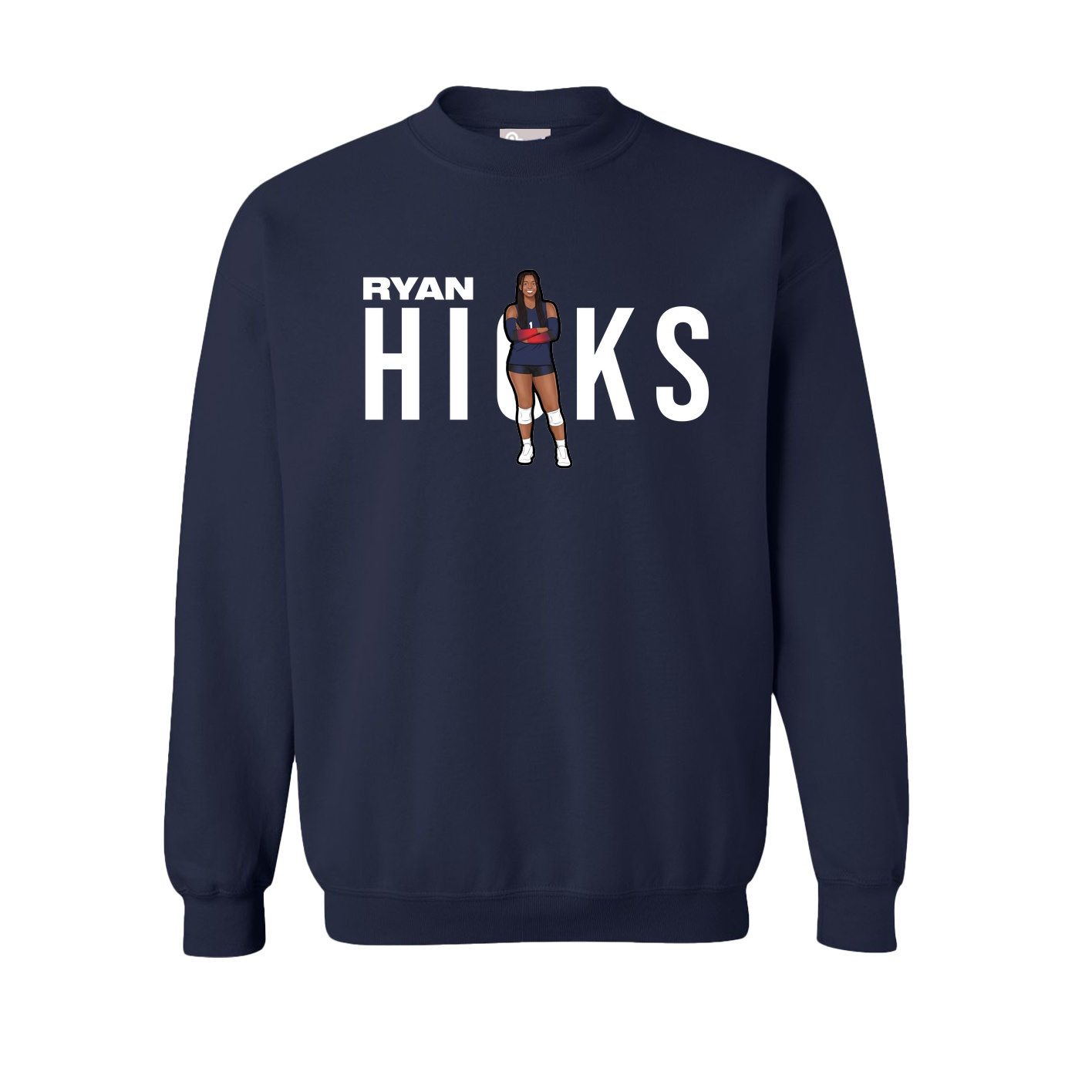Fleece Crew — Player Name in Navy